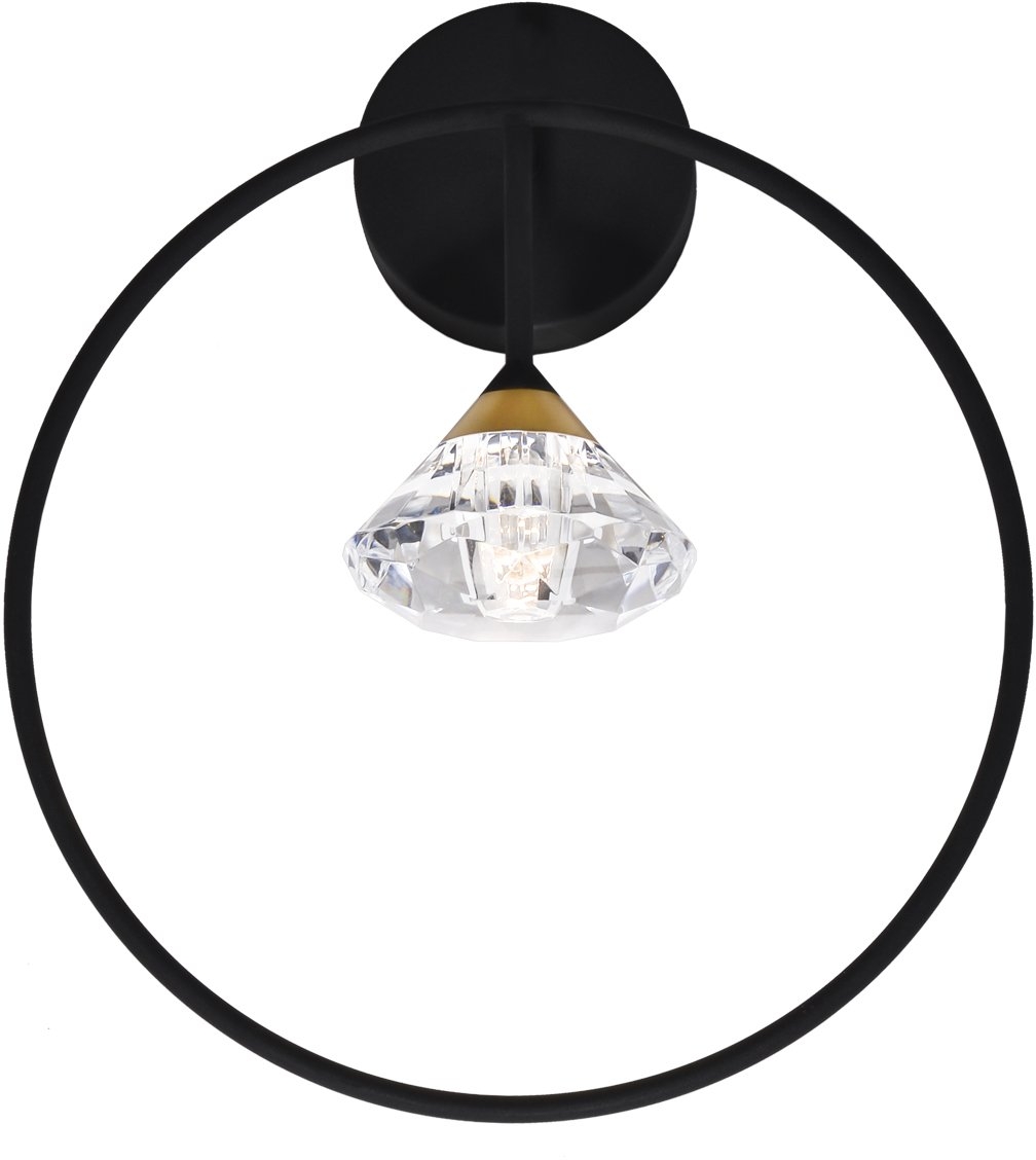 Altavola Design Tiffany lampă de perete 1x3 W negru-transparent-auriu LA059/W_black