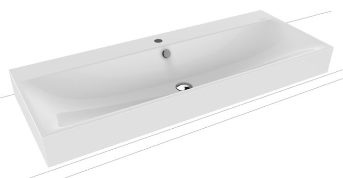 Kaldewei Silenio lavoar 120x46 cm dreptunghiular de blat alb 906406013001