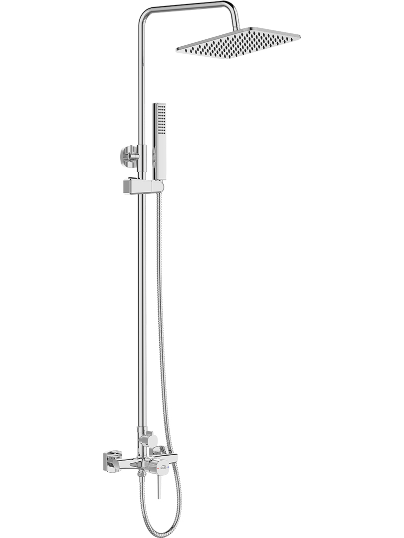 Laveo Pola set de duș perete cu duș de ploaie crom PLA00KX