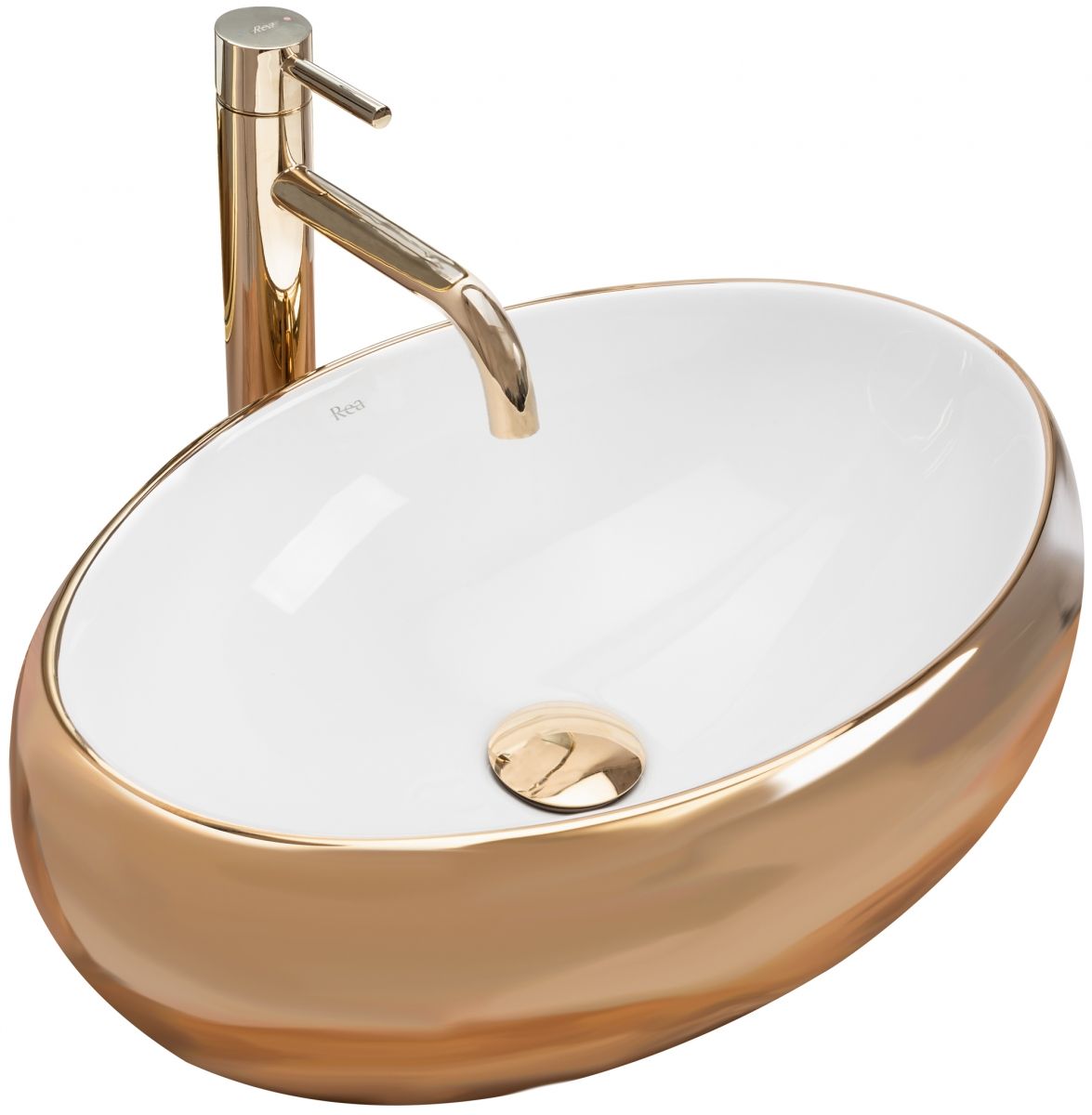 Rea Linda lavoar 48.5x34 cm oval alb REA-U1021