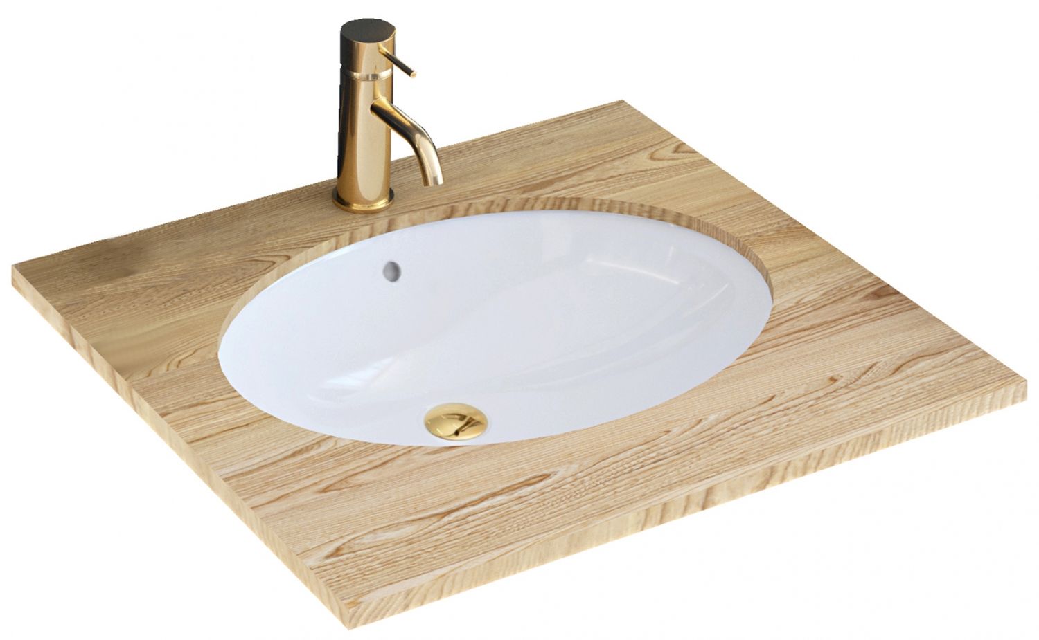 Rea Nel lavoar 47.5x39 cm ovale sub blat alb REA-U6330