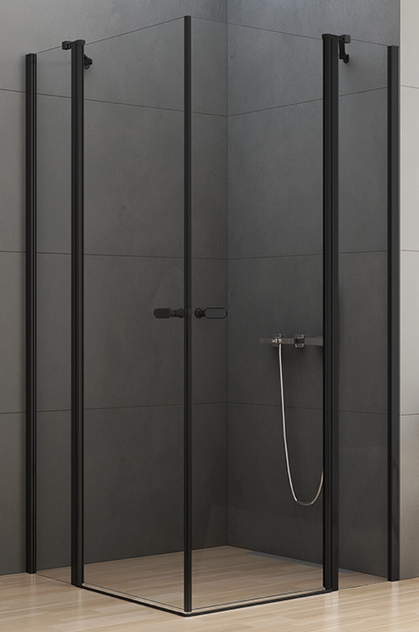 New Trendy New Soleo Black cabină de duș 100x100 cm pătrat negru mat/sticlă transparentă K-0556