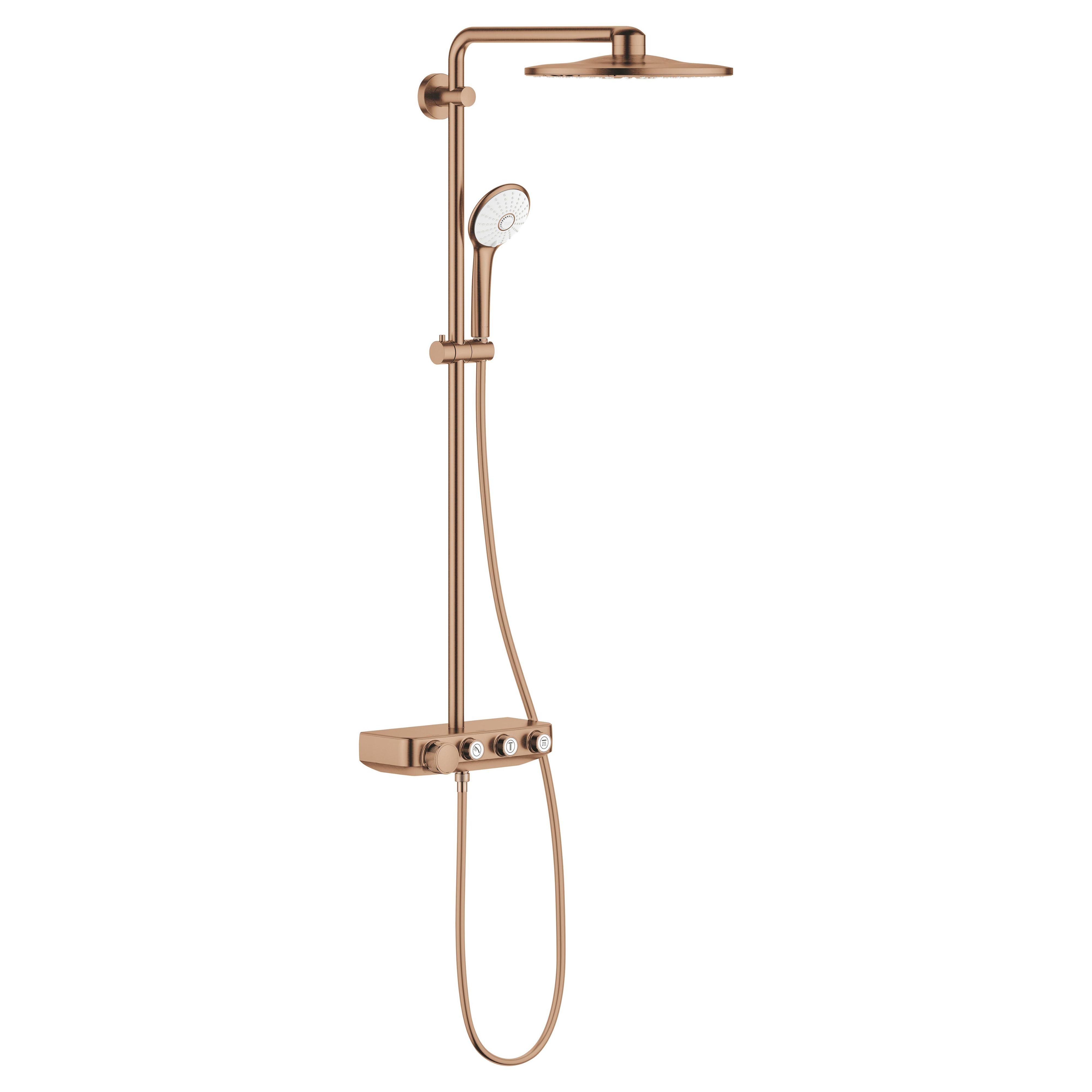 Grohe Euphoria set de duș perete cu termostat cu duș de ploaie Brushed Warm Sunset 26507DL0