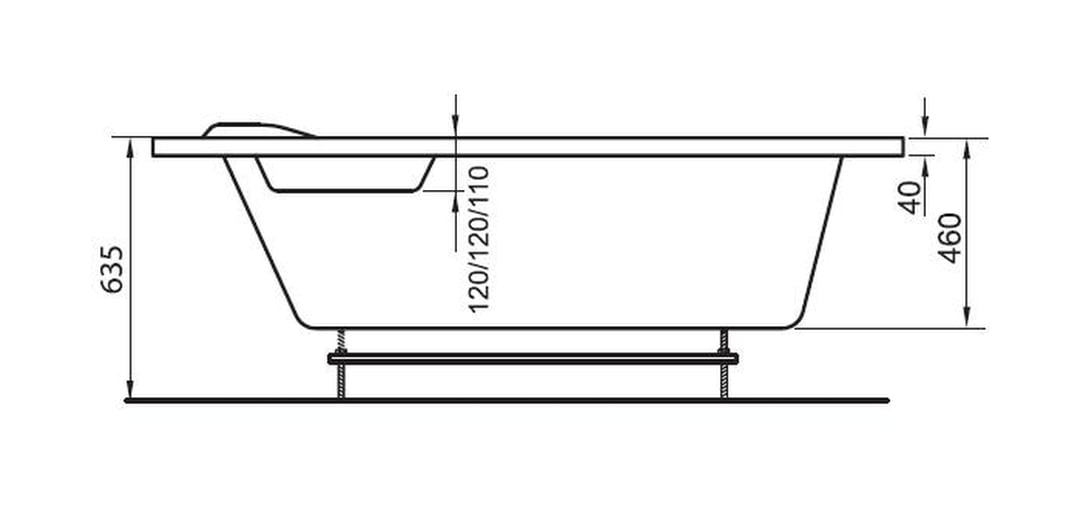 Ravak Asymmetric suport cadă GPX2240107