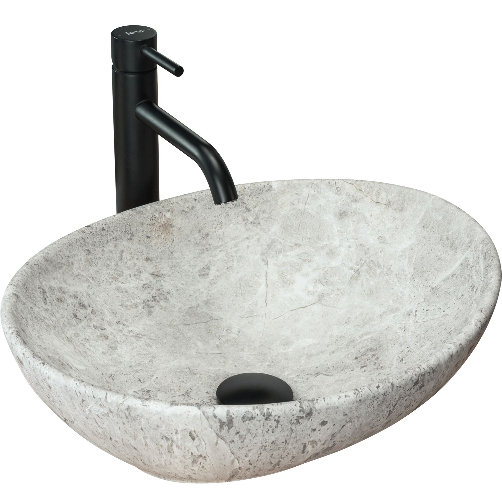 Rea Sofia lavoar 41x34.5 cm ovale de blat gri/piatră REA-U0165