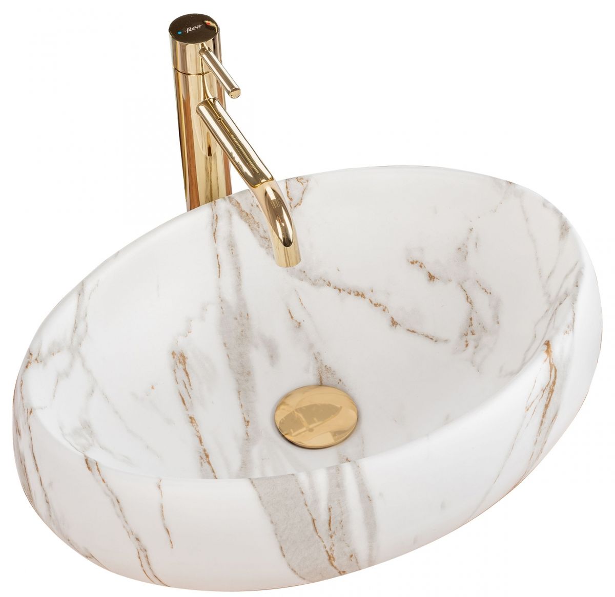 Rea Linda lavoar 48.5x34 cm ovale de blat gri/piatră REA-U8568