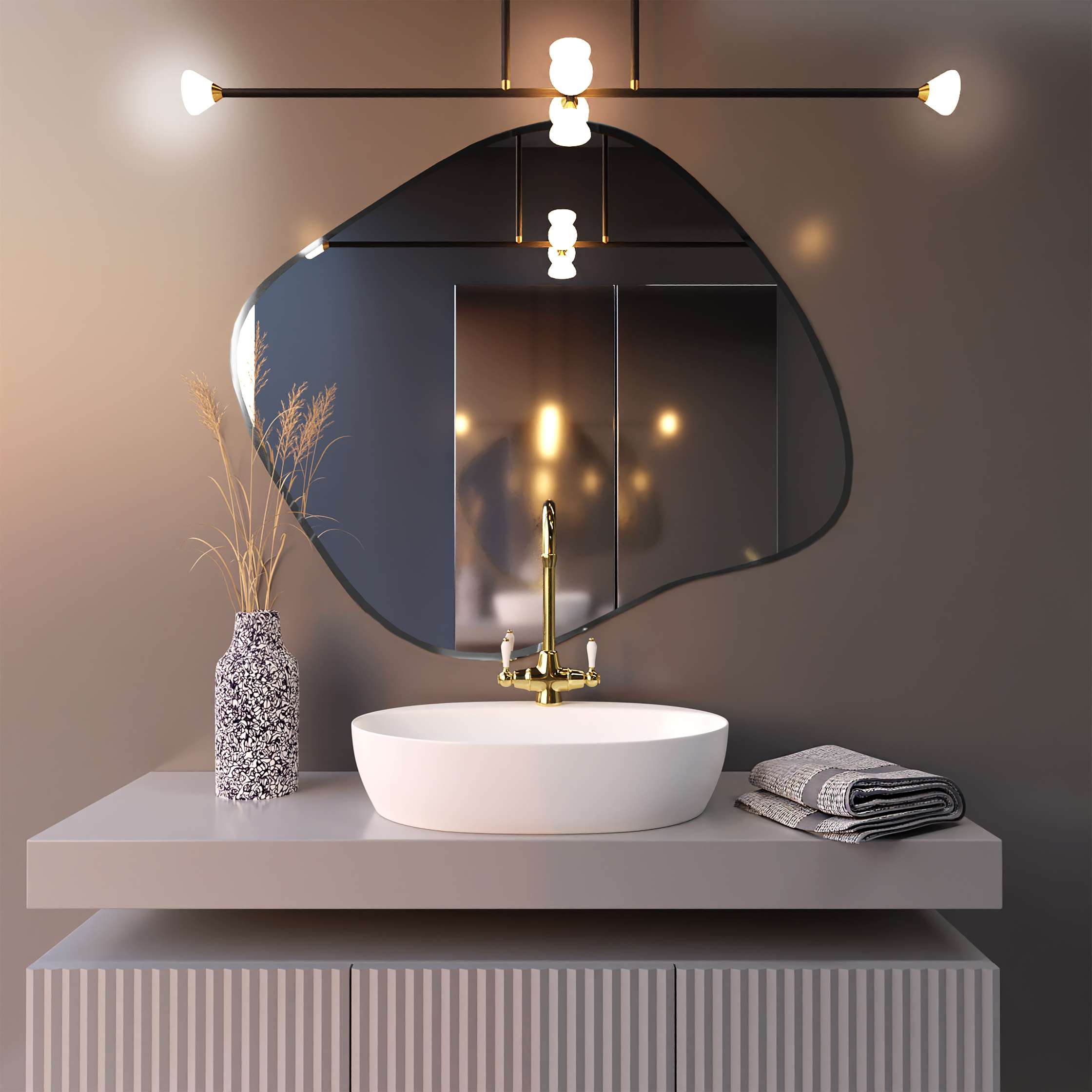Baltica Design Tiny Border Contorno III oglindă 100x86 cm negru 5903003185390