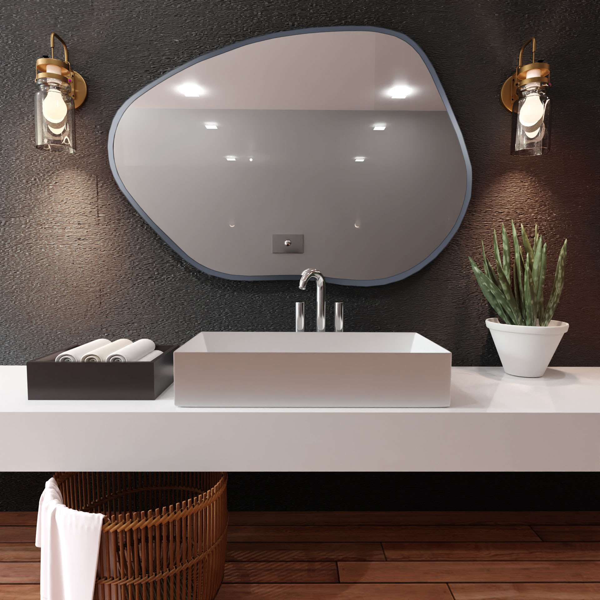 Smartwoods Tiny Borderbright oglindă 50x36 cm cu iluminare argint 5904107900674