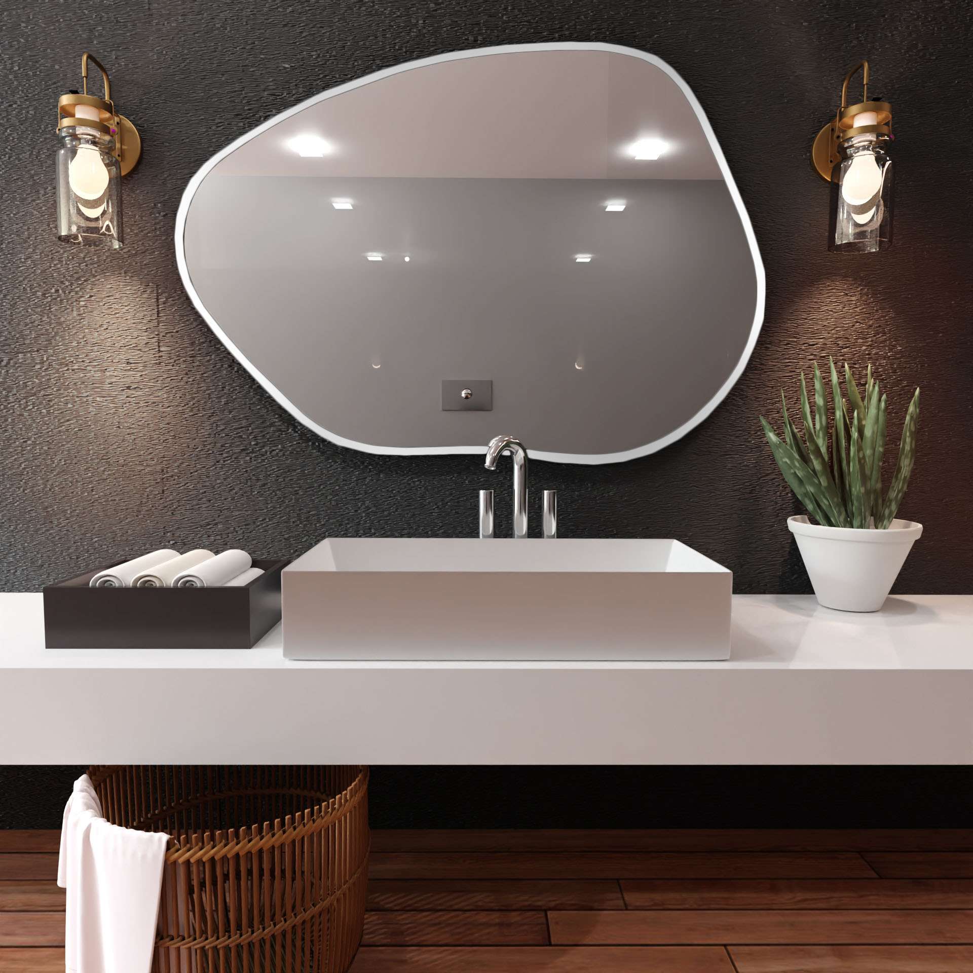 Smartwoods Tiny Borderbright oglindă 80x57 cm cu iluminare alb 5904107900988