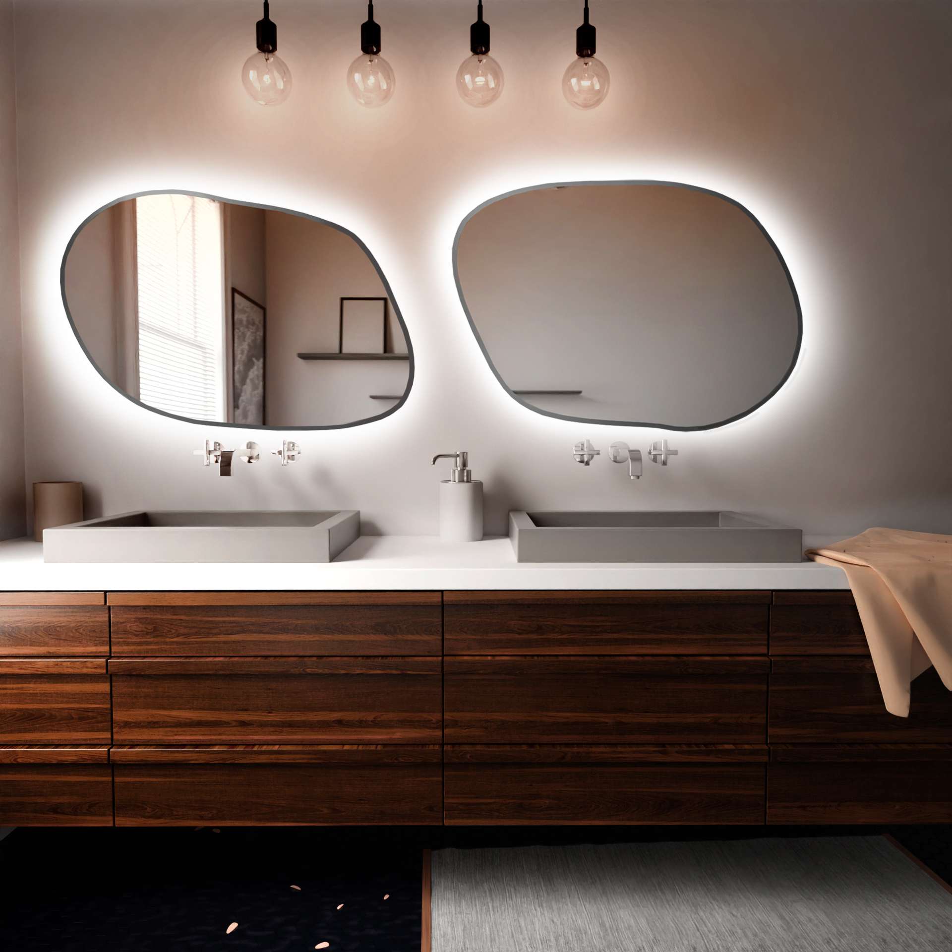 Baltica Design Tiny Borderbright Stain IV oglindă 60x43 cm cu iluminare argint 5904107902968