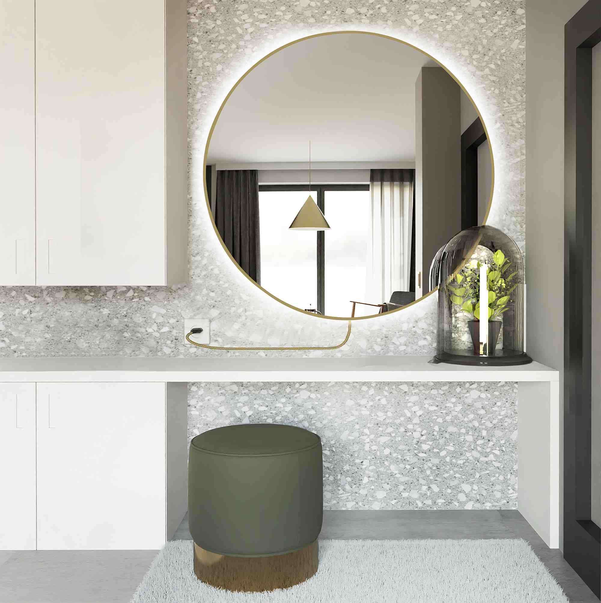 Smartwoods Electra oglindă 80x80 cm rotund cu iluminare auriu 5904107903941