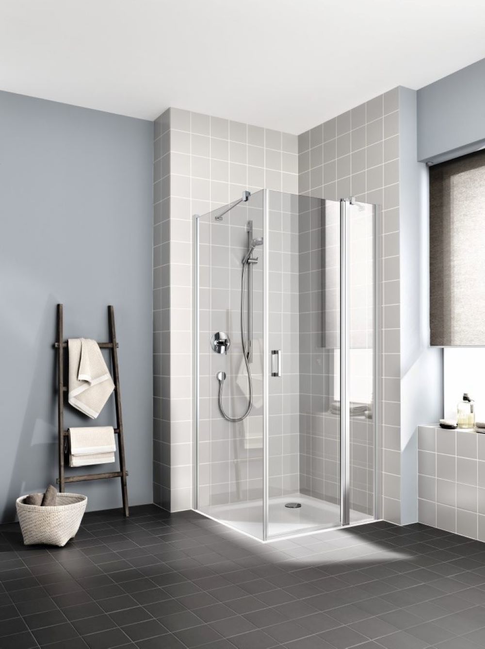 Kermi Cada XS uși de duș 80 cm înclinabilă argint luciu/sticlă transparentă CK1NR08020VPK