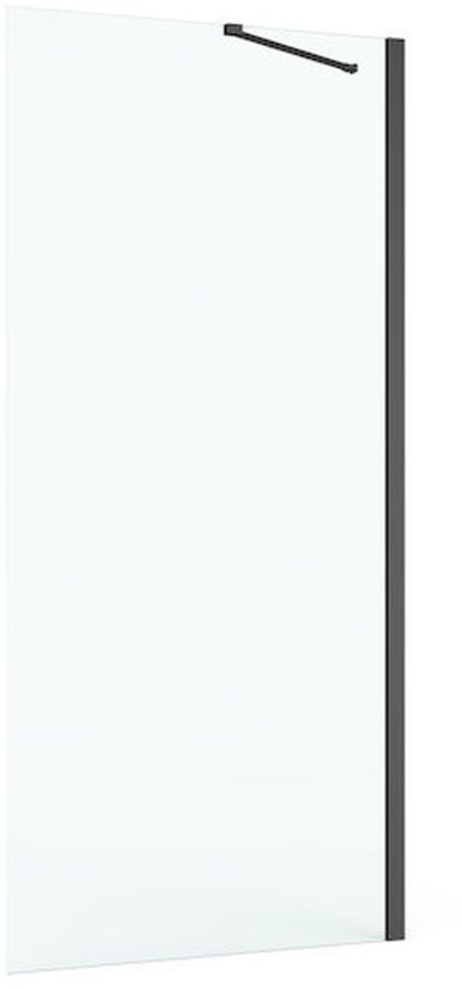 Roca Capital perete de duș 100 cm negru mat/sticla transparentă AM4410016M