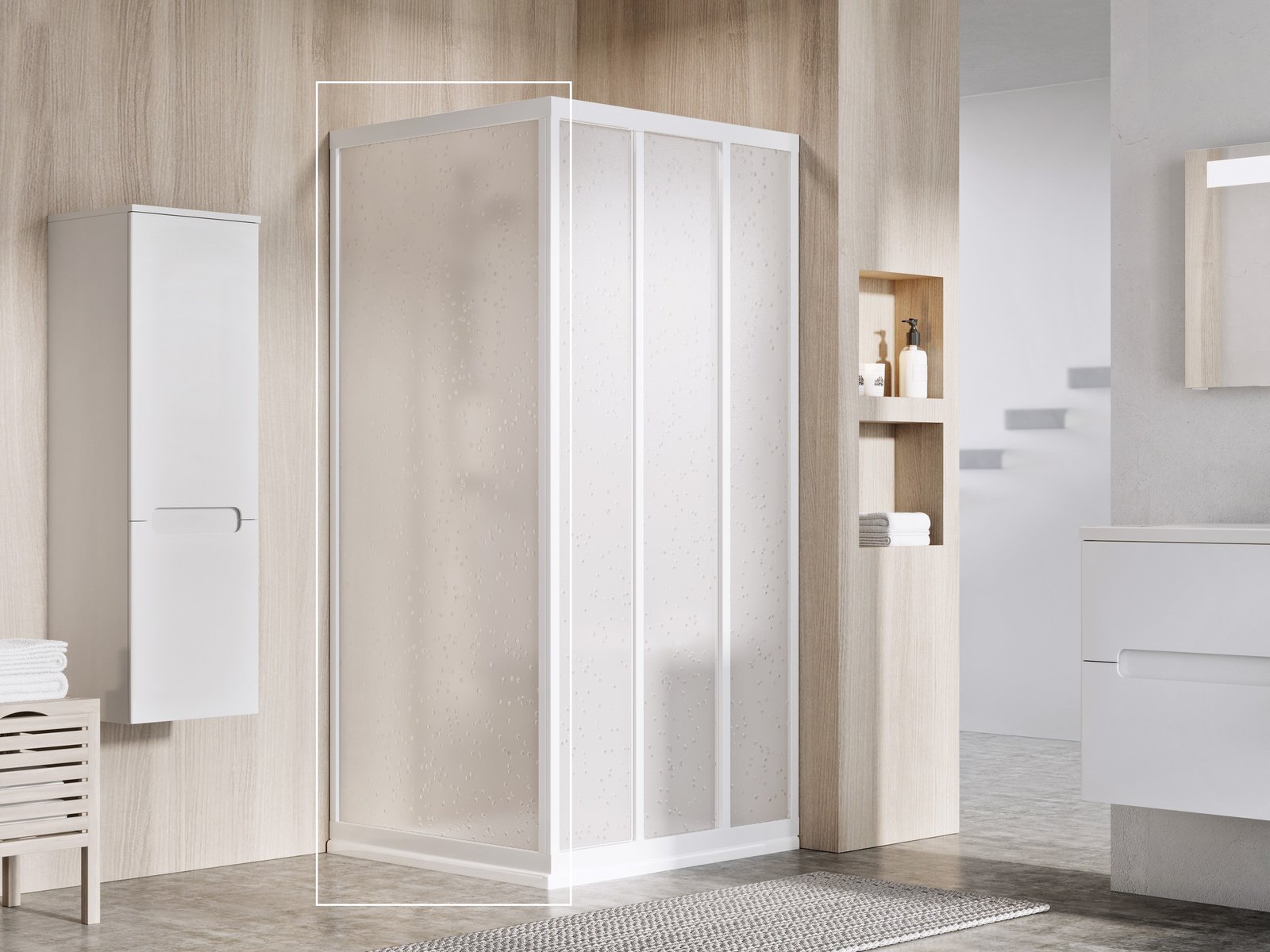 Ravak Supernova perete de duș 90 cm alb luciu/material polistiren 940701R211