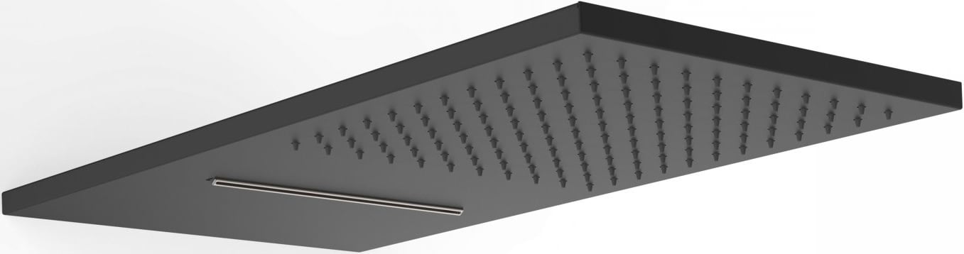 Tres Exclusive cap de duș 55x28 cm dreptunghiular negru 29990301NM