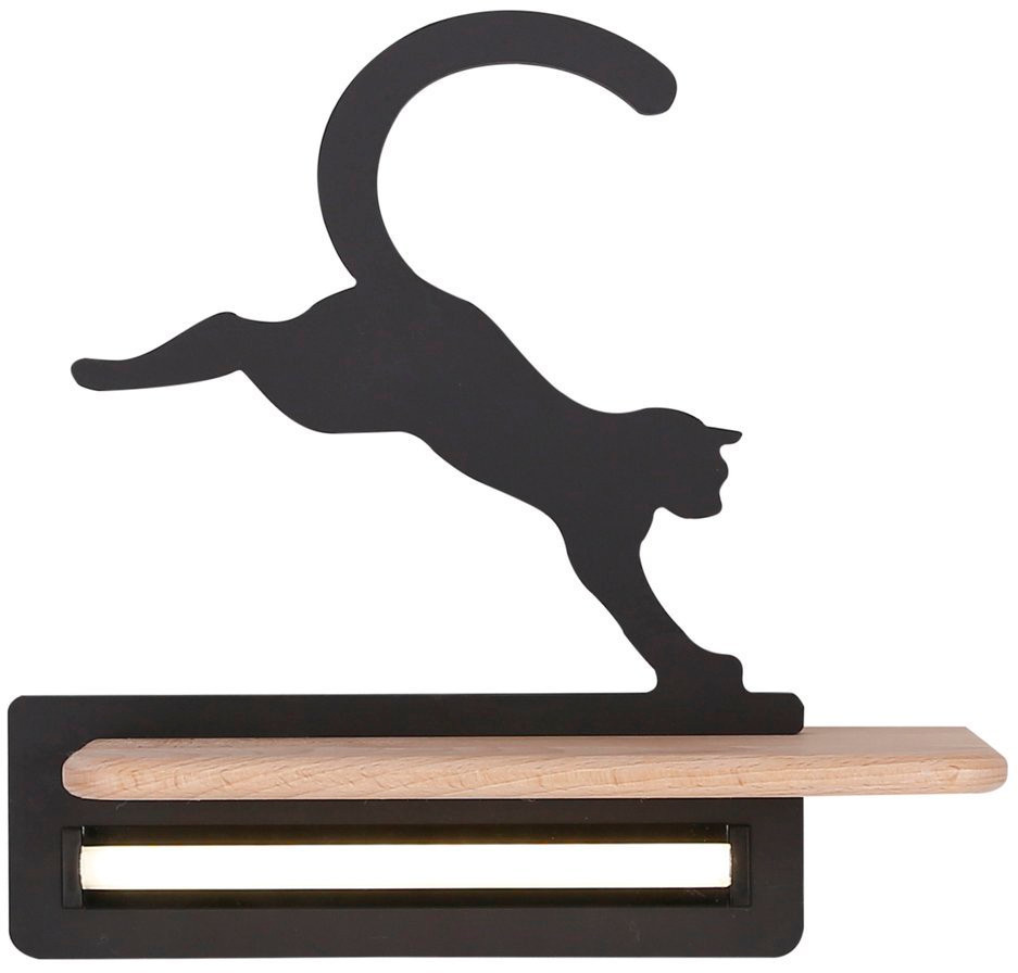 Candellux Cat lampă de perete 1x5 W negru-lemn 21-75635