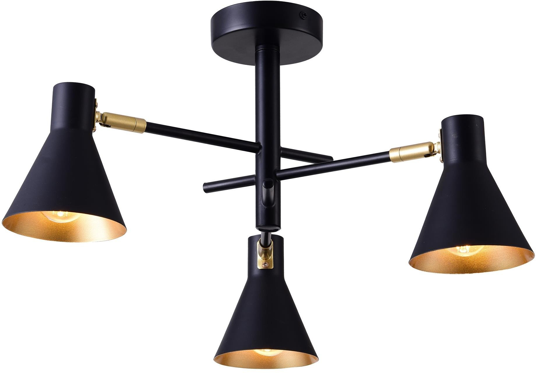 Candellux Less lampă de tavan 3x40 W negru-auriu 33-70975