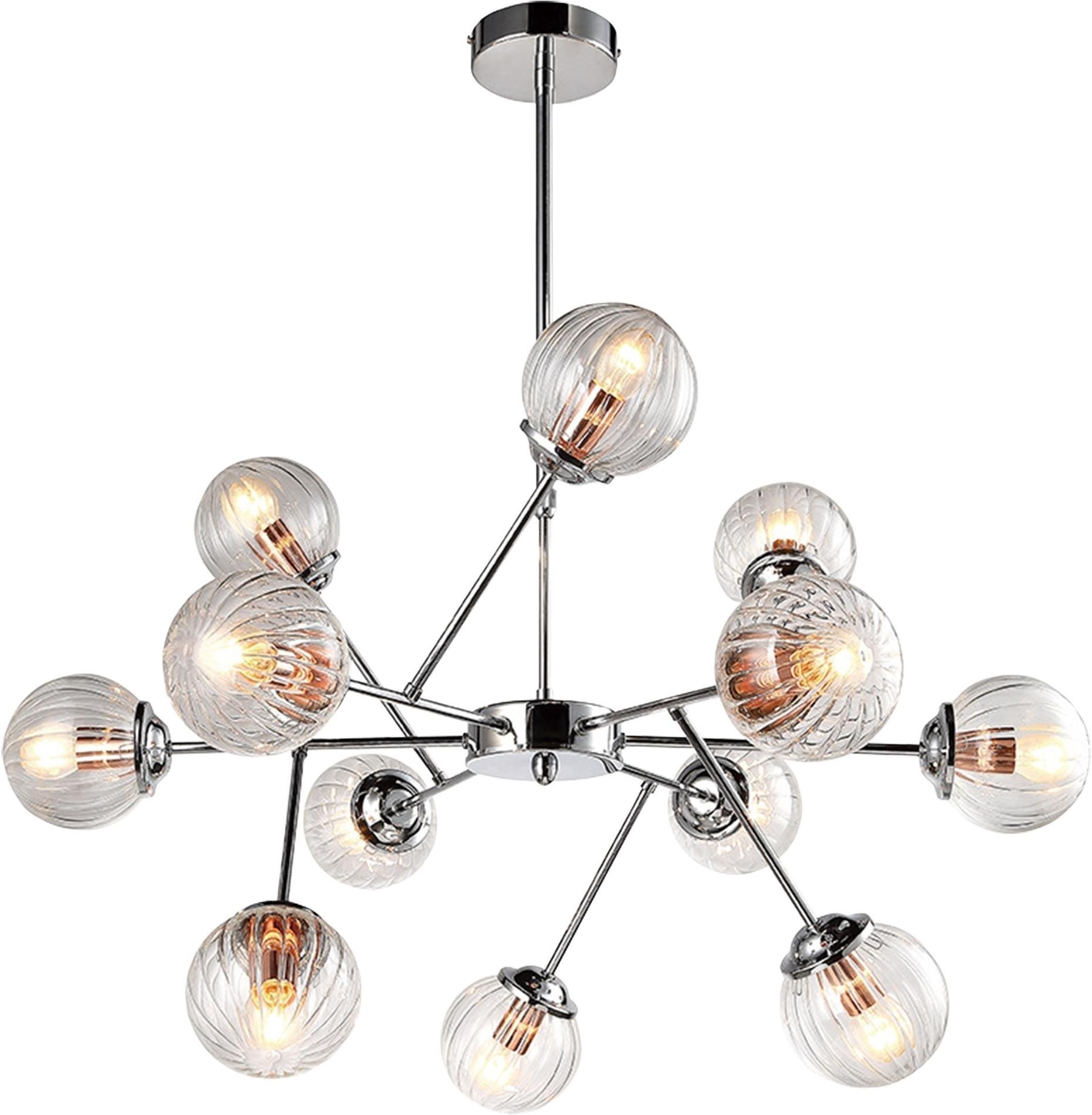 Candellux Best lampă de tavan x40 W crom-transparent-cupru 30-64806