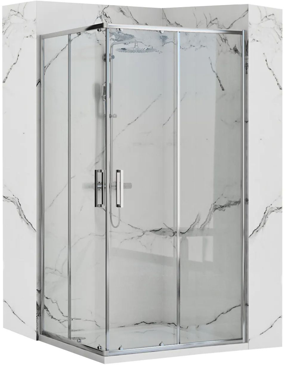 Rea Punto cabină de duș 80x80 cm pătrat crom luciu/sticlă transparentă REA-K0863