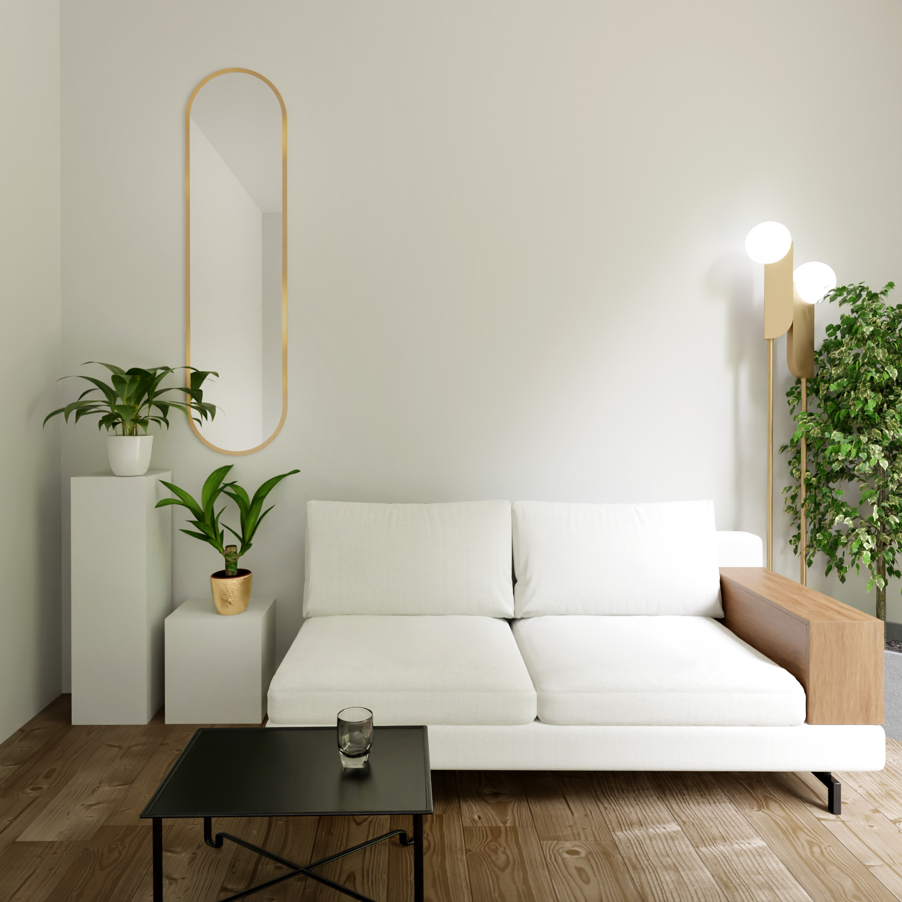 Baltica Design Tiny Border Pastille oglindă 40x155 cm oval auriu 5904107905754