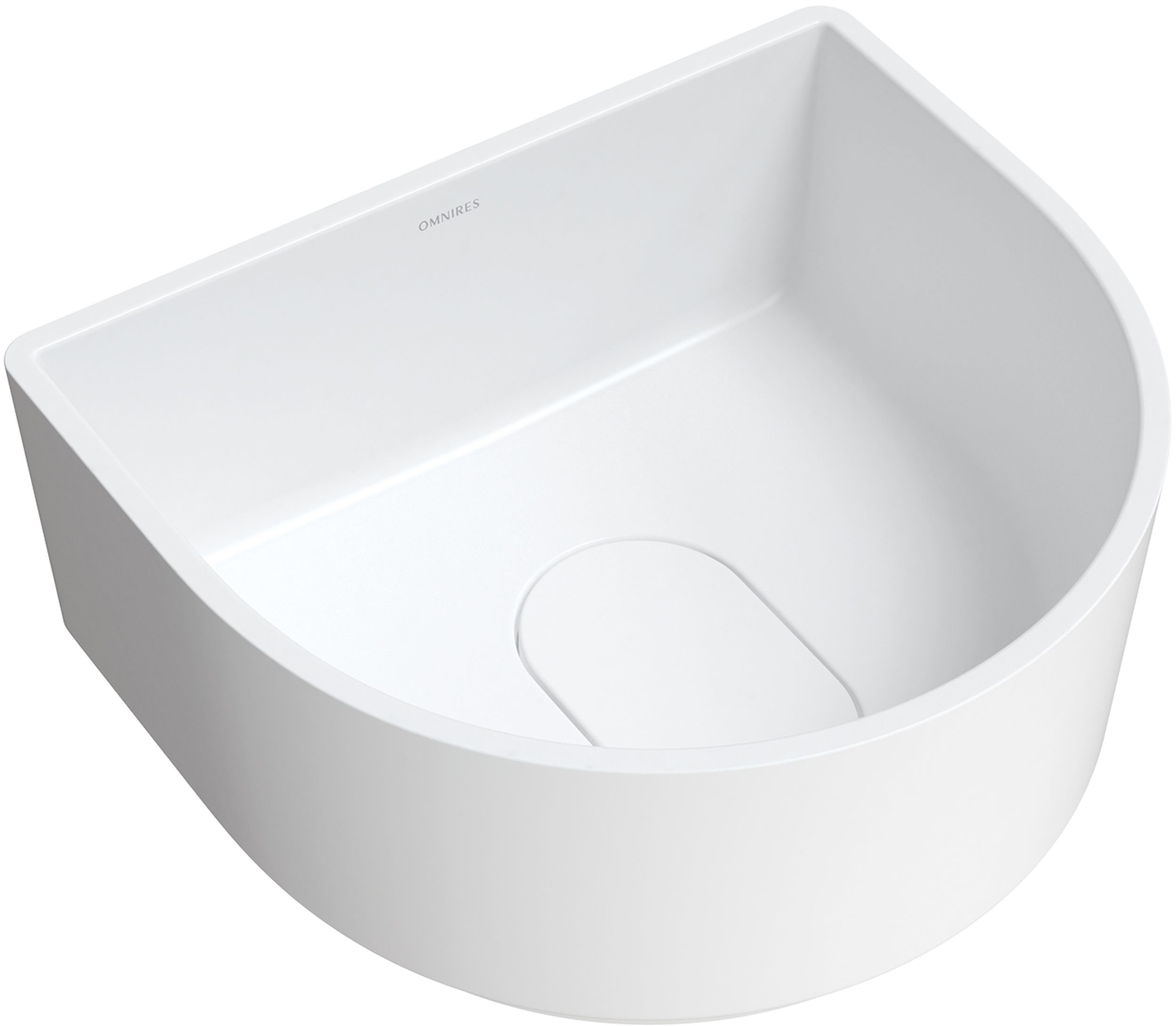 Omnires Cadence M+ lavoar 42x37 cm ovale de blat alb CADENCE420BM
