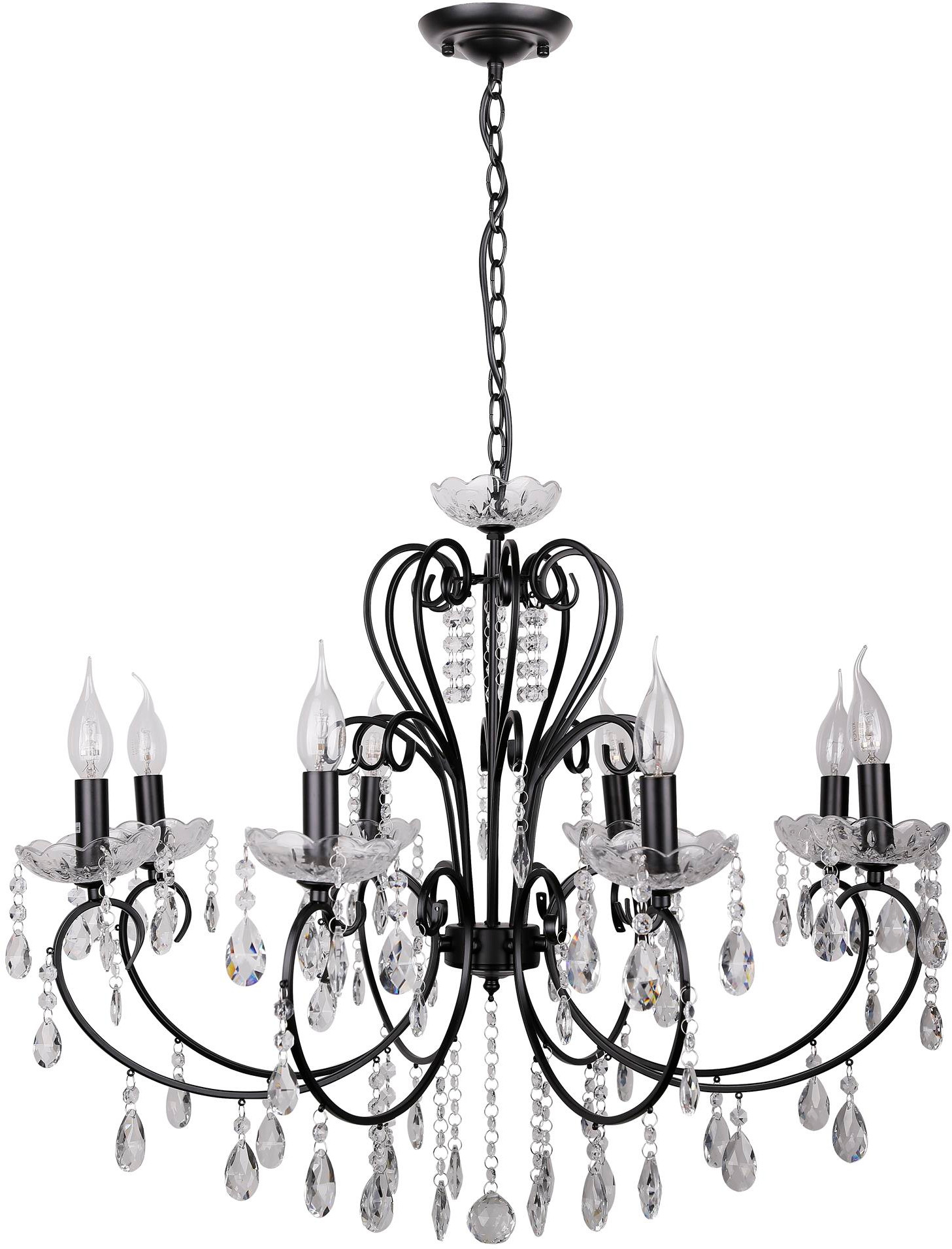 Candellux Aurora lampă suspendată x40 W negru 38-73747