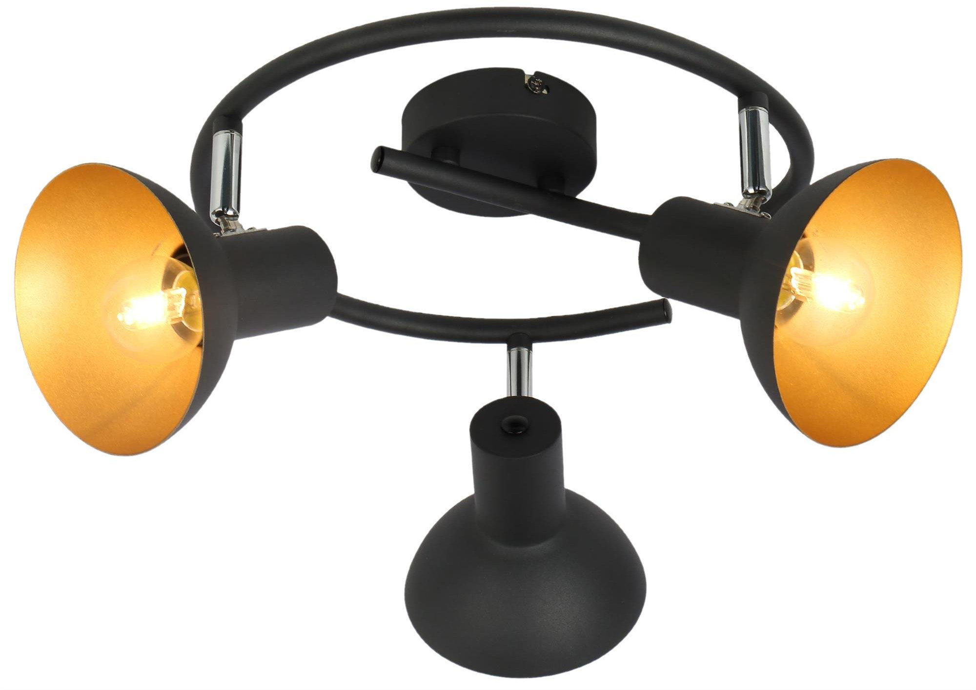 Candellux Diso lampă de tavan 3x40 W negru-auriu 98-63434