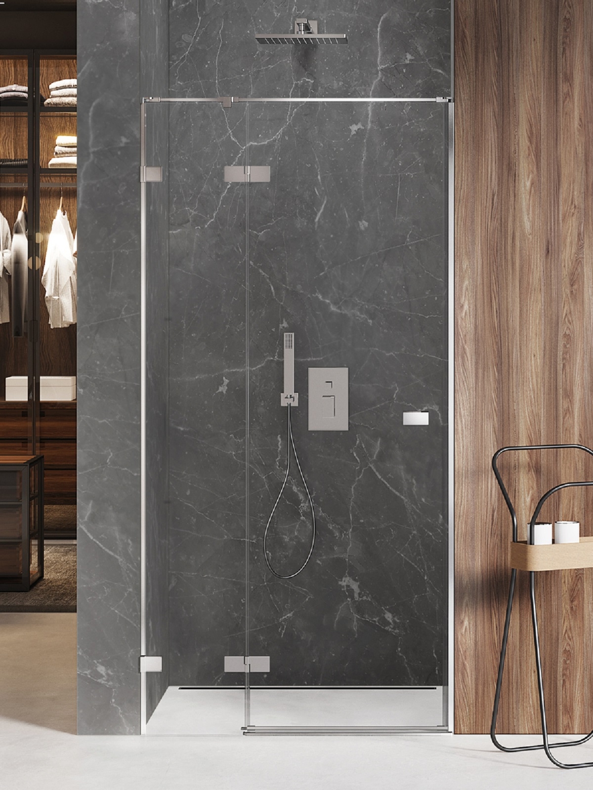 New Trendy Avexa uși de duș 110 cm înclinabilă crom luciu/sticlă transparentă EXK-1447