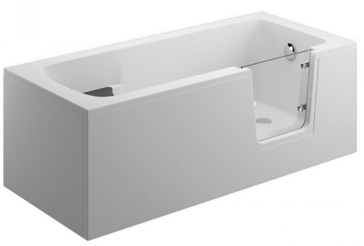 Polimat Avo cada dreptunghiulară cu uși 170x75 cm alb 00877