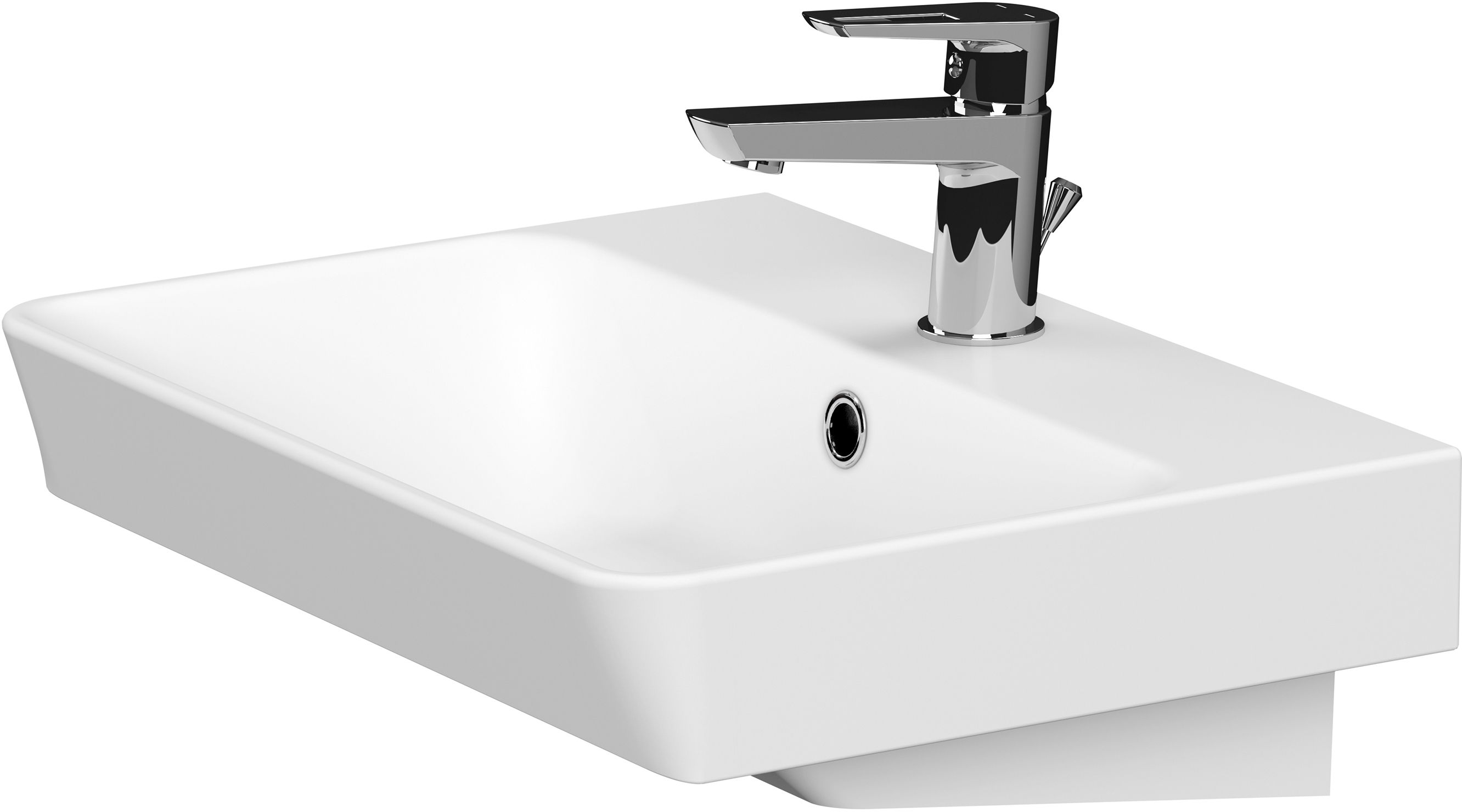 Cersanit Mille lavoar 50.5x38.5 cm dreptunghiular clasică-mobilier alb luciu K675-004