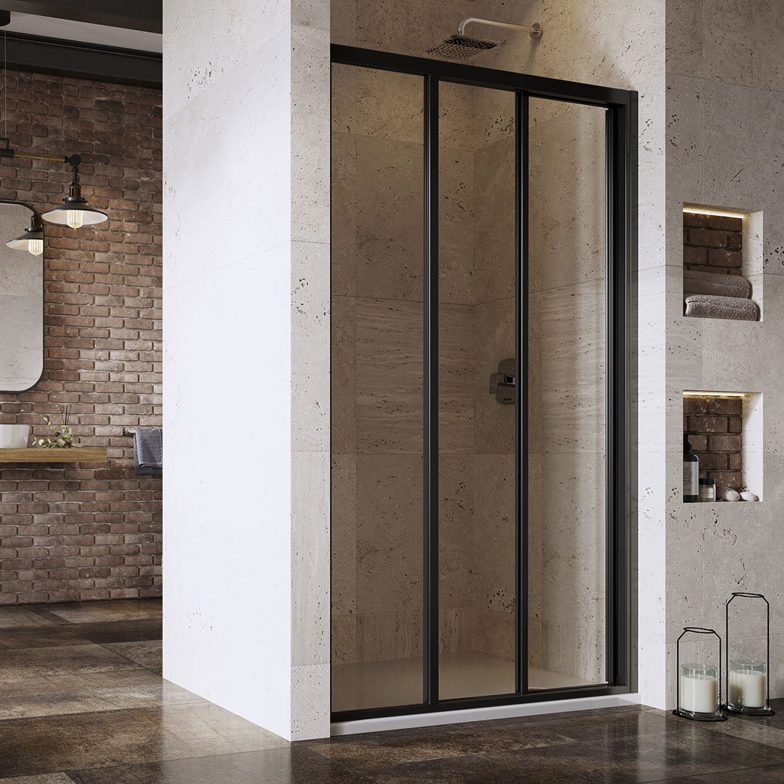 Ravak Supernova uși de duș 90 cm culisantă negru mat/sticlă transparentă 00V703R2Z1