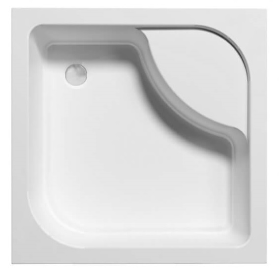 Polimat Tenor cădiță de duș pătrată 90x90 cm alb 00394