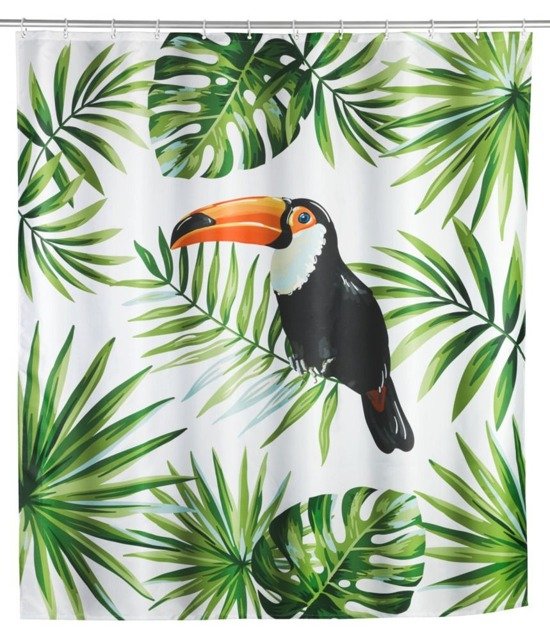 Wenko Tucan perdea de duș 200x180 cm alb-multicolor 23832100