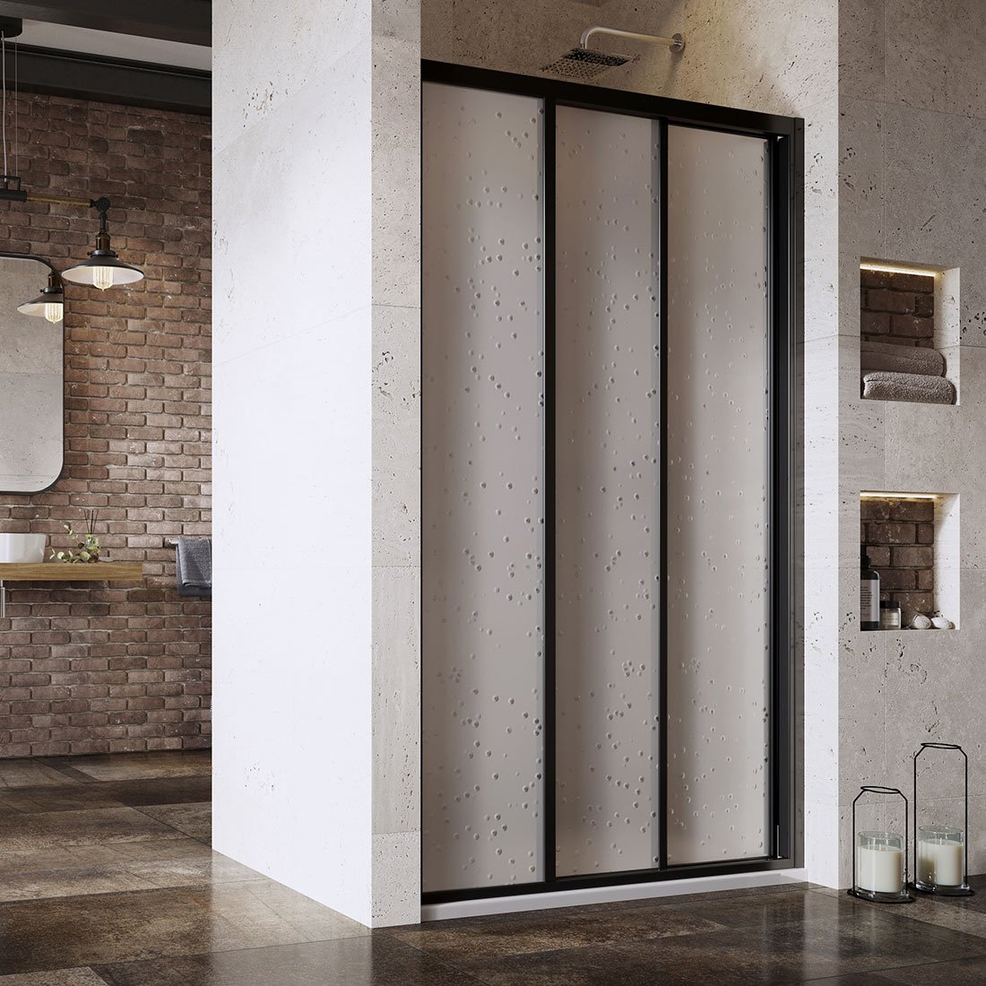 Ravak Supernova uși de duș 120 cm culisantă negru mat/material polistiren 00VG03R211