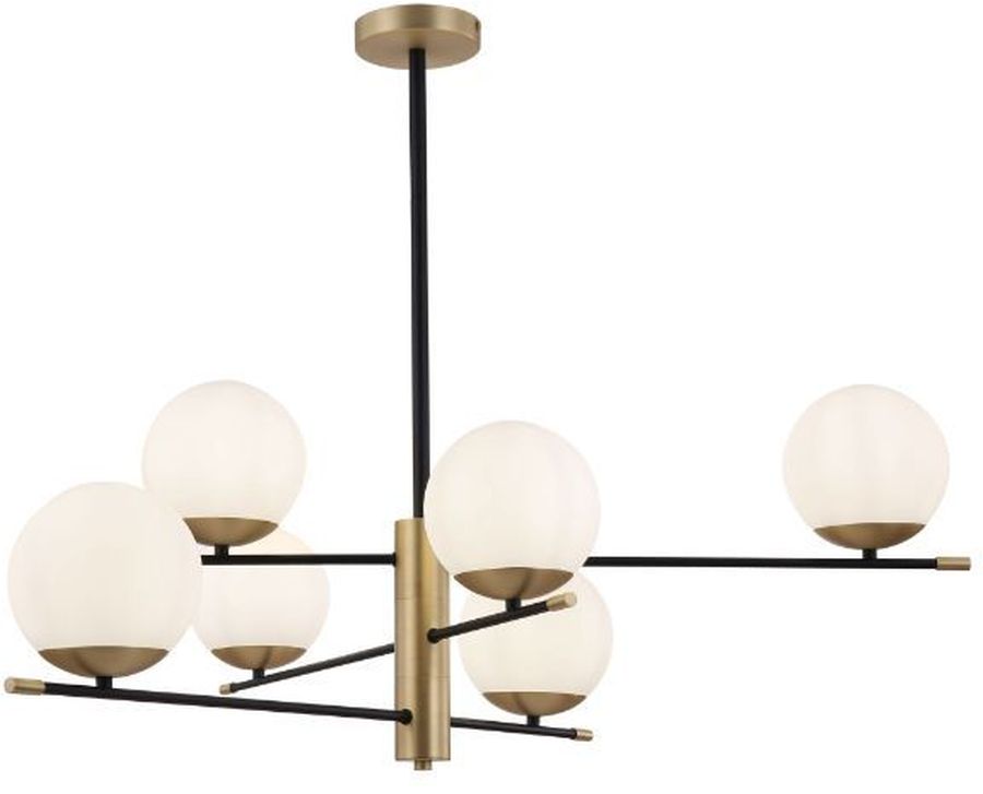 Maytoni Nostalgia lampă de tavan 6x40 W alb-negru-auriu MOD048PL-06G