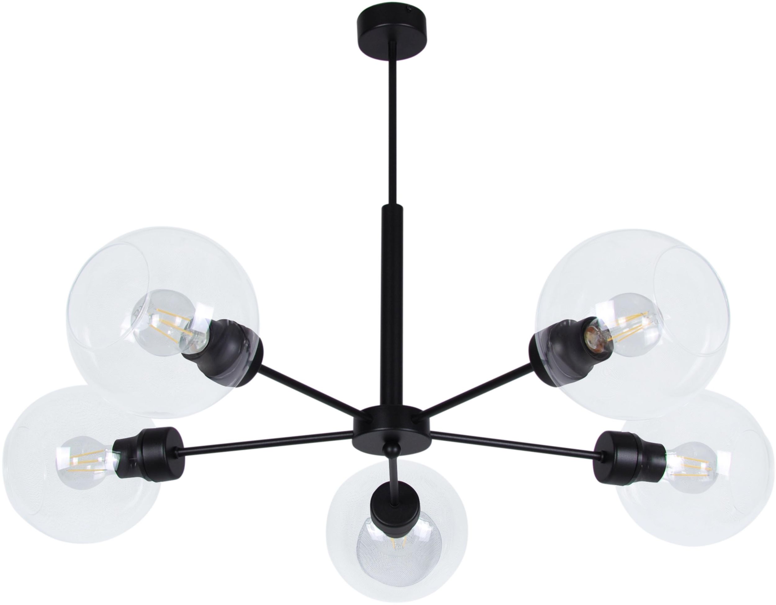 Kaja Lambert lampă de tavan 5x60 W negru-transparent K-4857