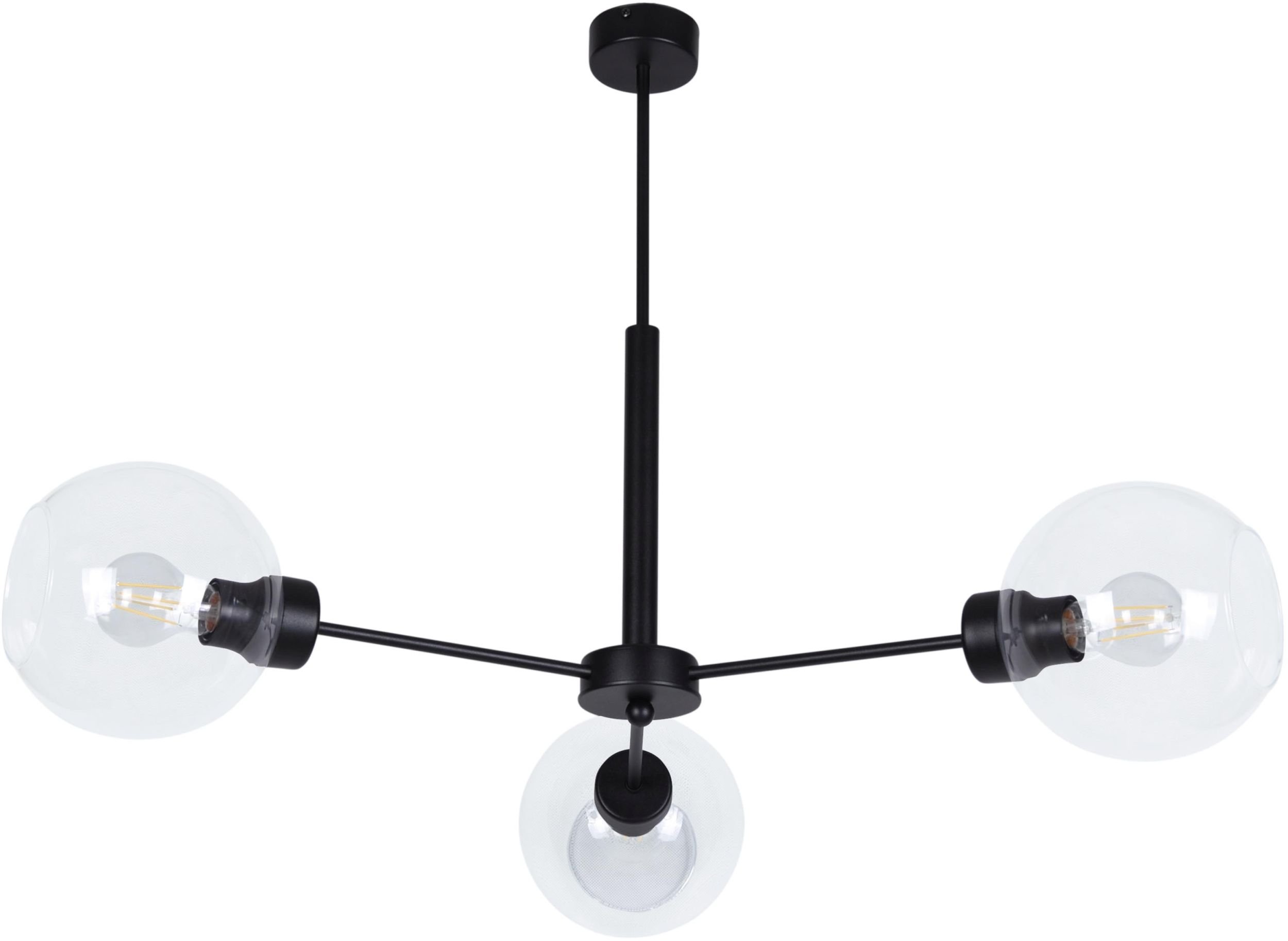 Kaja Lambert lampă de tavan 3x60 W negru-transparent K-4856