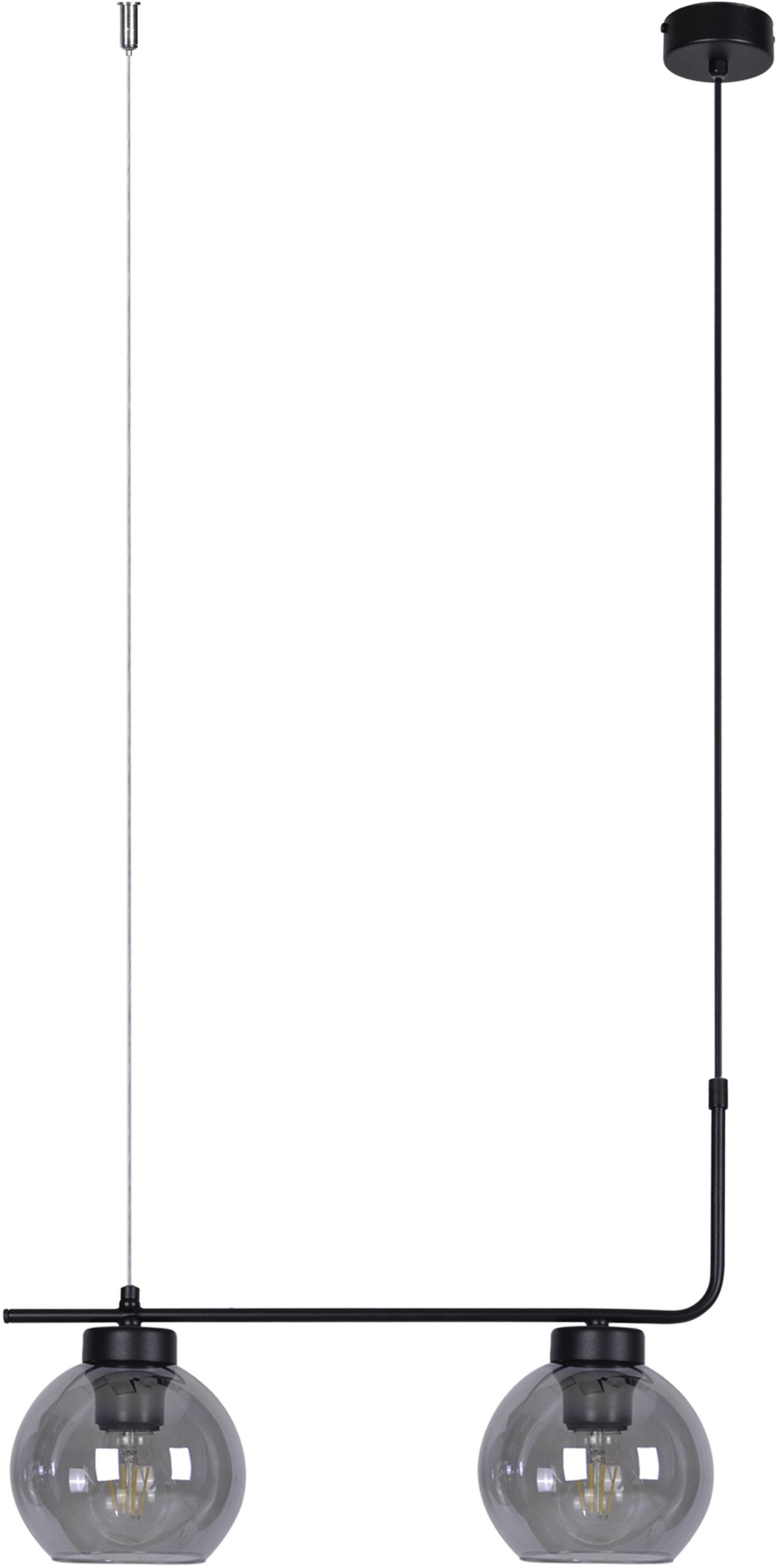 Kaja Torvi lampă suspendată 2x60 W negru-grafit K-4880