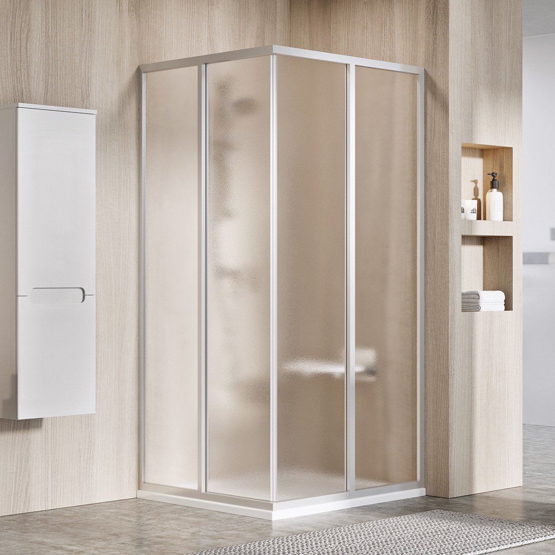 Ravak Supernova uși de duș 75 cm culisantă satin mat/sticlă cu model 14V30UO2ZG