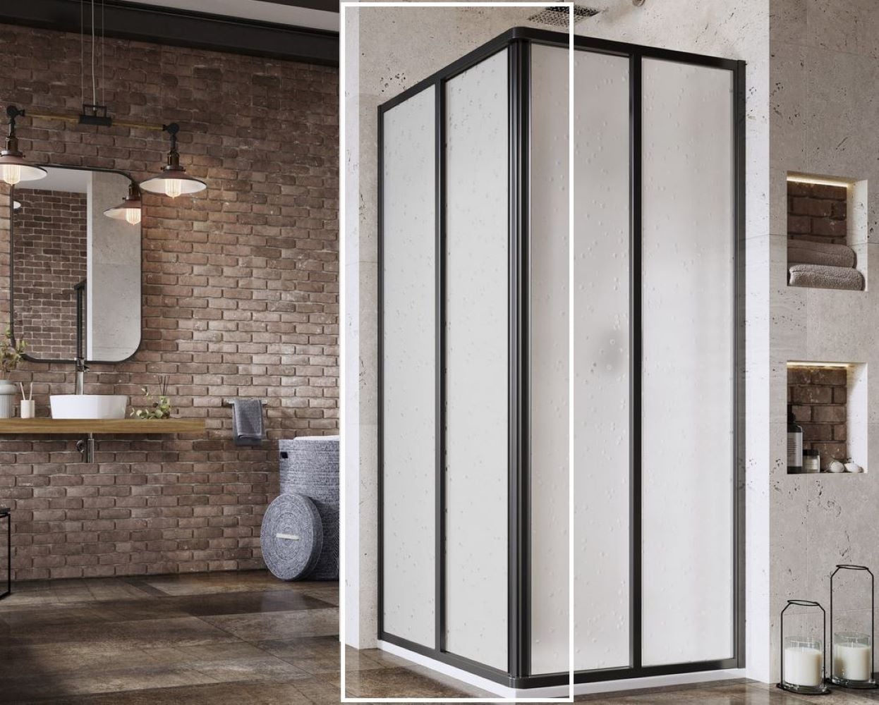 Ravak Supernova uși de duș 100 cm culisantă negru mat/material polistiren 14VA03O211