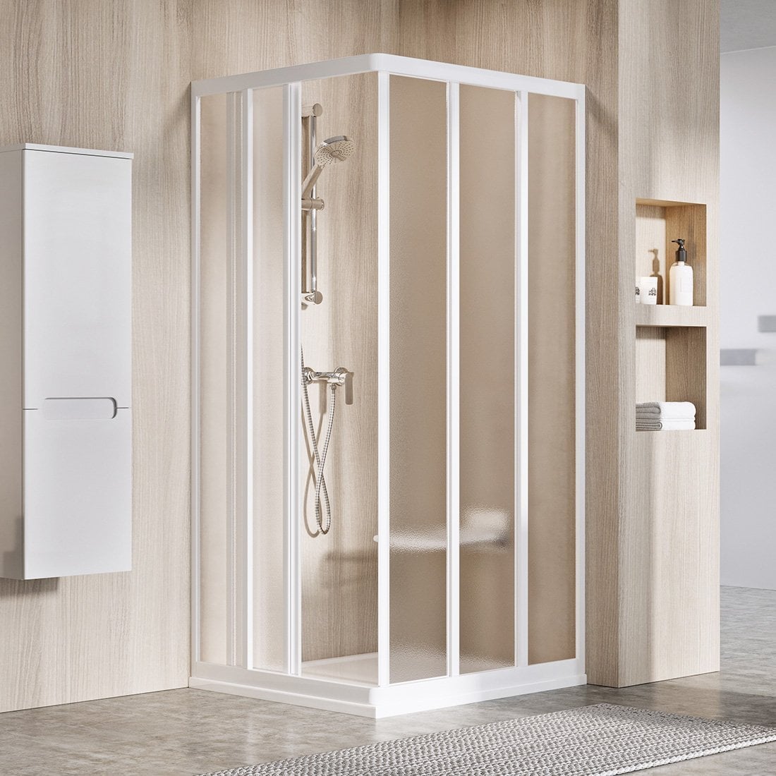 Ravak Supernova uși de duș 75 cm culisantă alb luciu/sticlă cu model 15V301R2ZG
