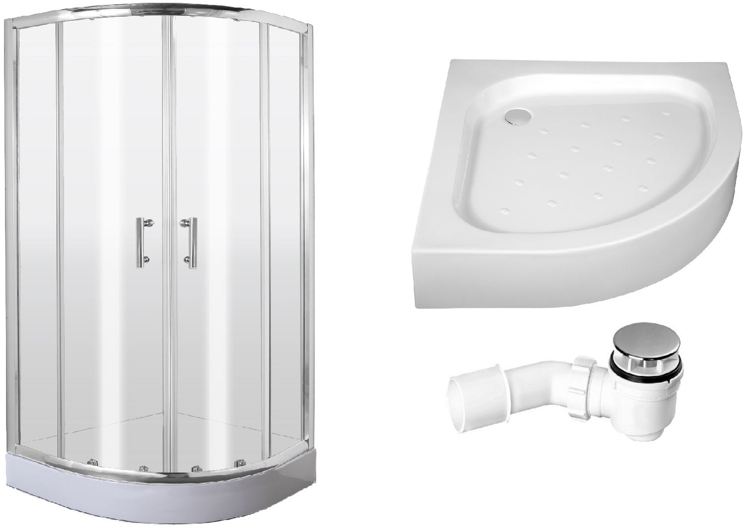 Set cabină de duș Deante Jasmin KGJ051P, cădiță de duș semirotundă Deante Standard New KTA_053B, NHC_025C