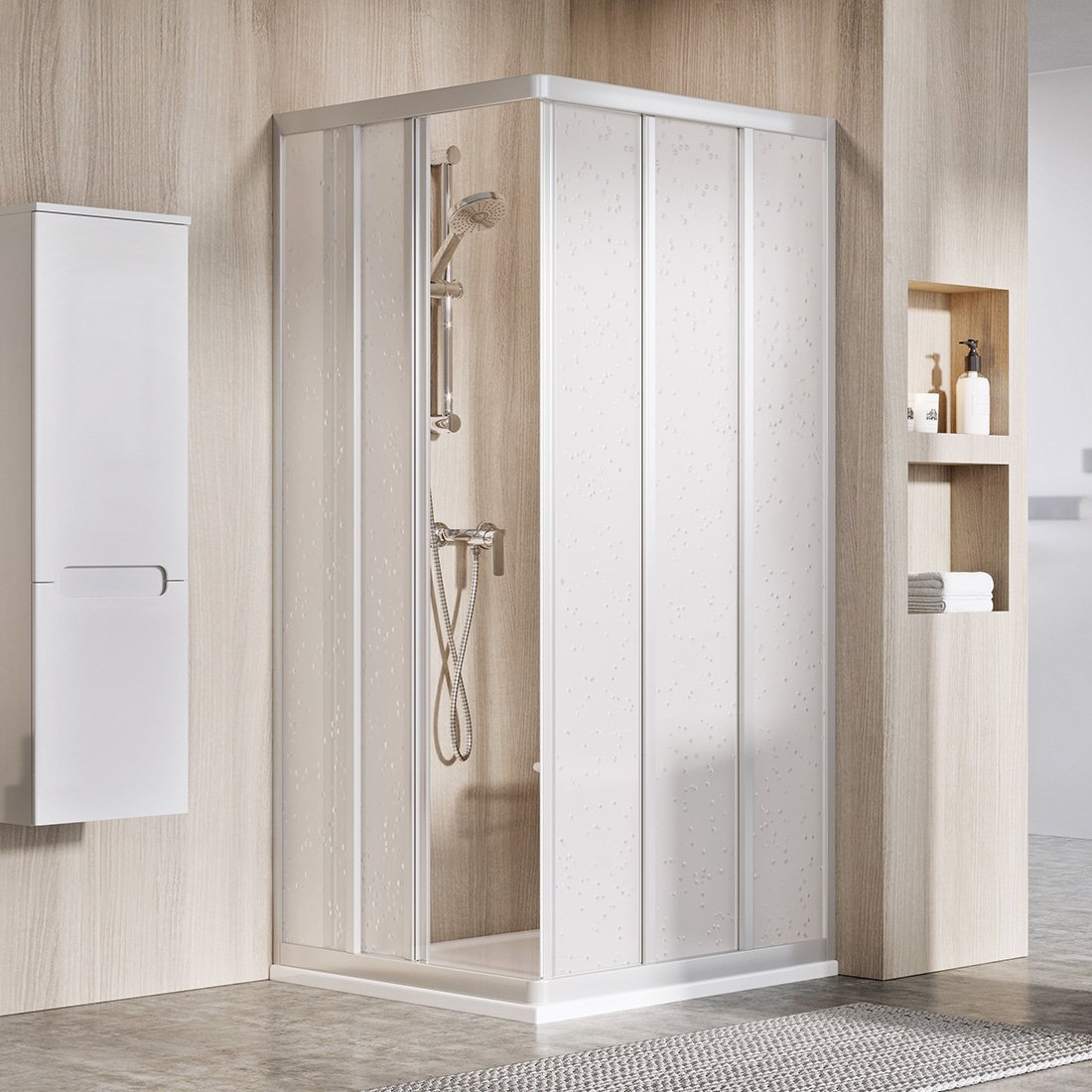 Ravak Supernova uși de duș 90 cm culisantă satin mat/material polistiren 15V70UR211