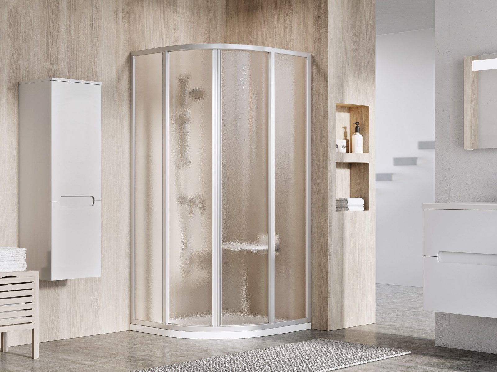 Ravak Supernova cabină de duș 90x90 cm semicircular satin mat/ 3117OU02ZG