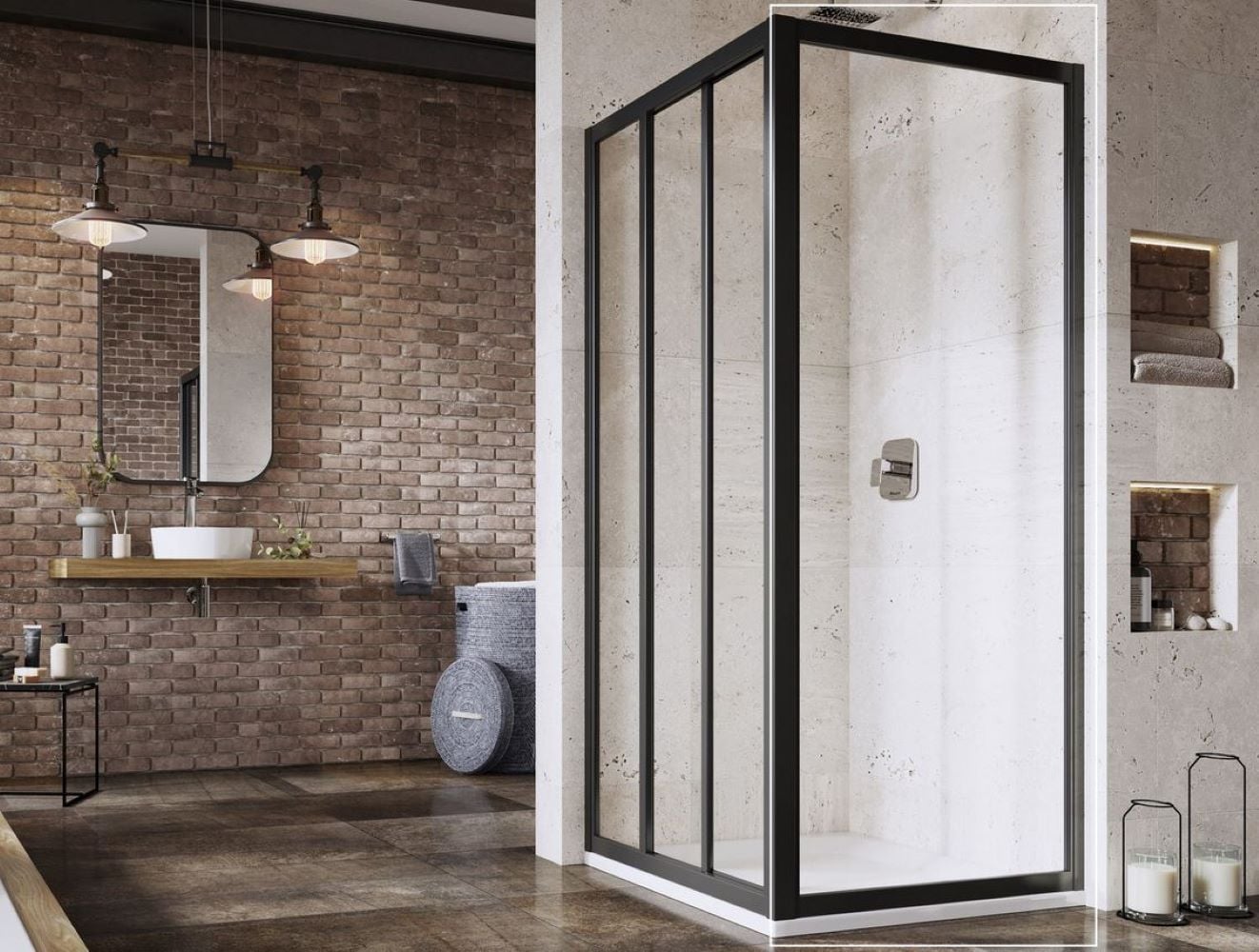 Ravak Supernova perete de duș 75 cm negru mat/sticla transparentă 940303R2Z1