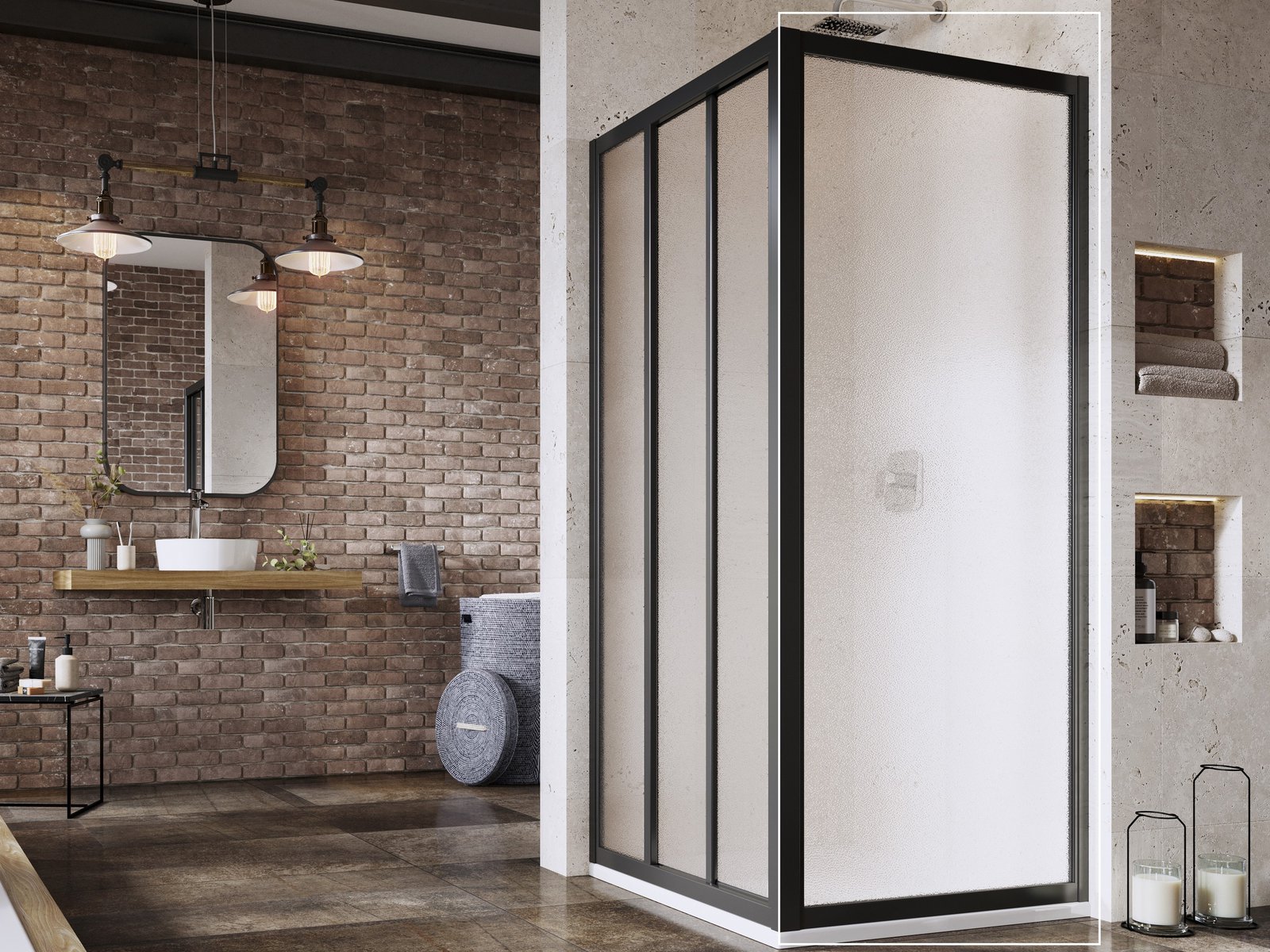 Ravak Supernova perete de duș 80 cm negru mat/ 940403R2ZG