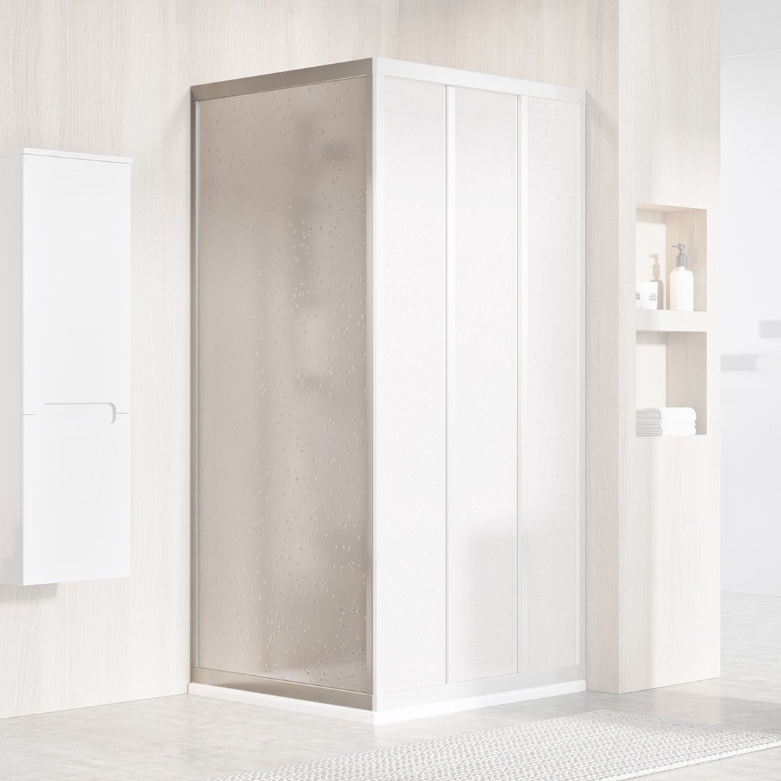 Ravak Supernova perete de duș 80 cm satin mat/material polistiren 94040UR211