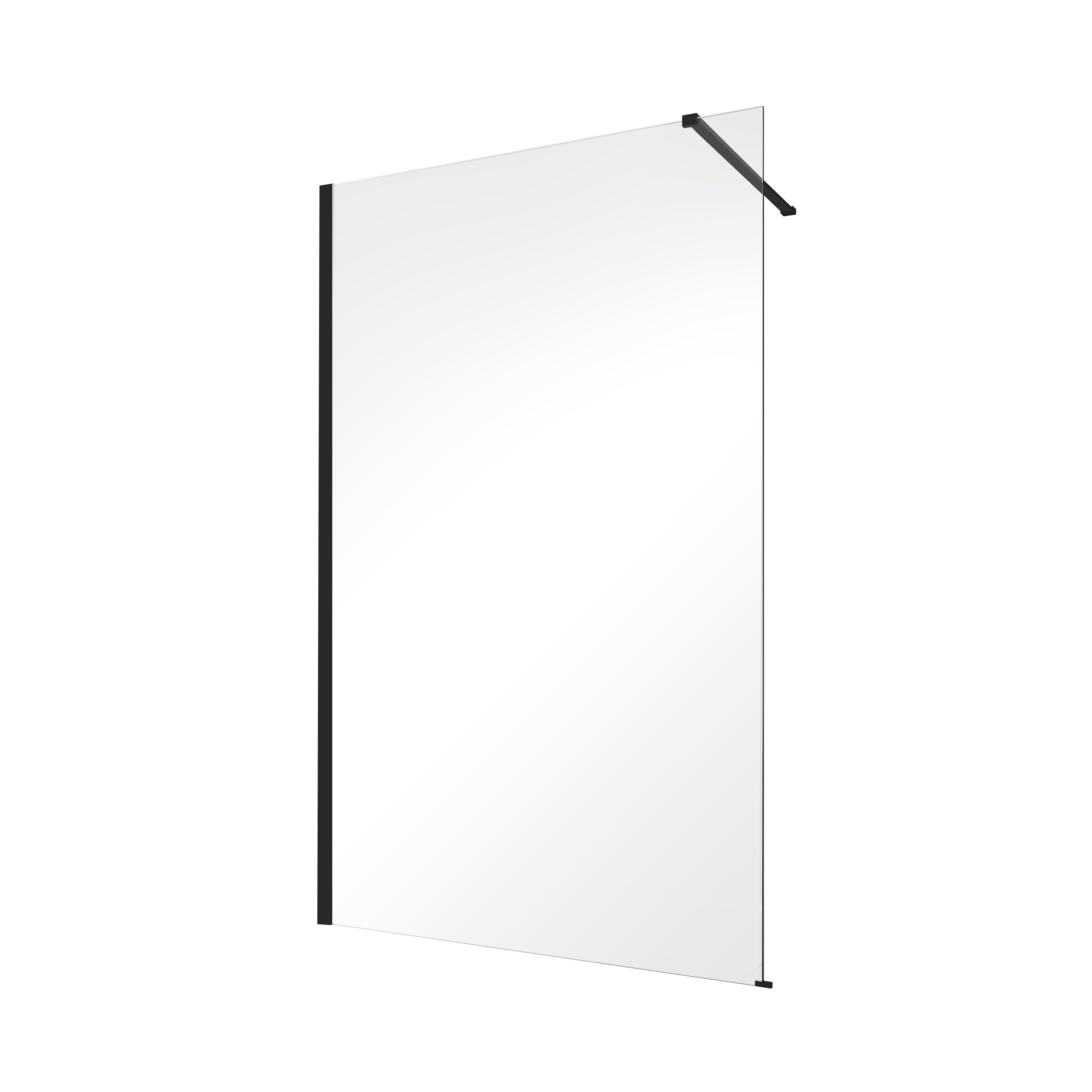 Besco Eco-N Black perete cabină de duș walk-in 120 cm negru mat/sticla transparentă ENB-120-195C
