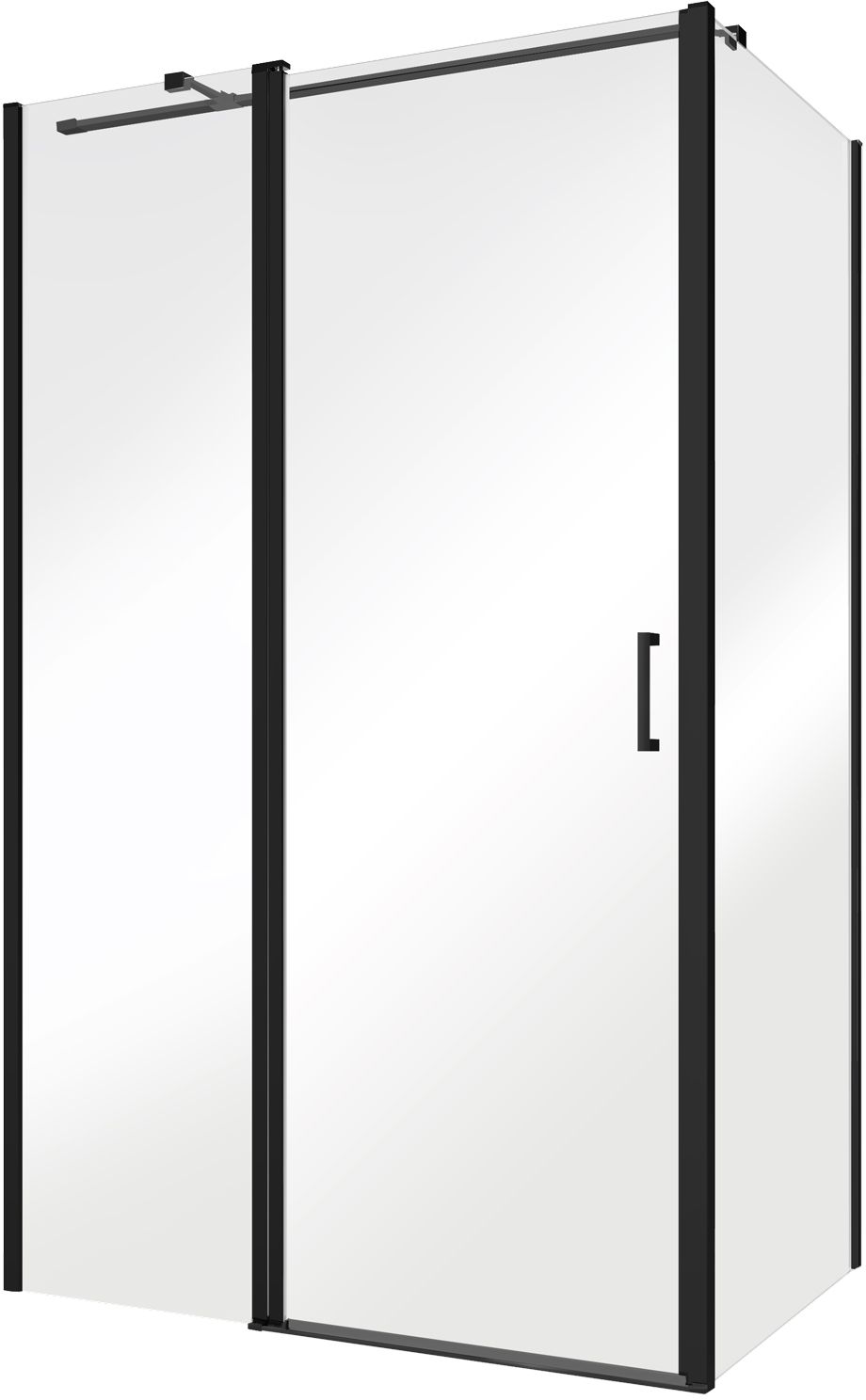 Besco Exo-CH Black perete de duș 80 cm negru mat/sticla transparentă PCH-8B-190C