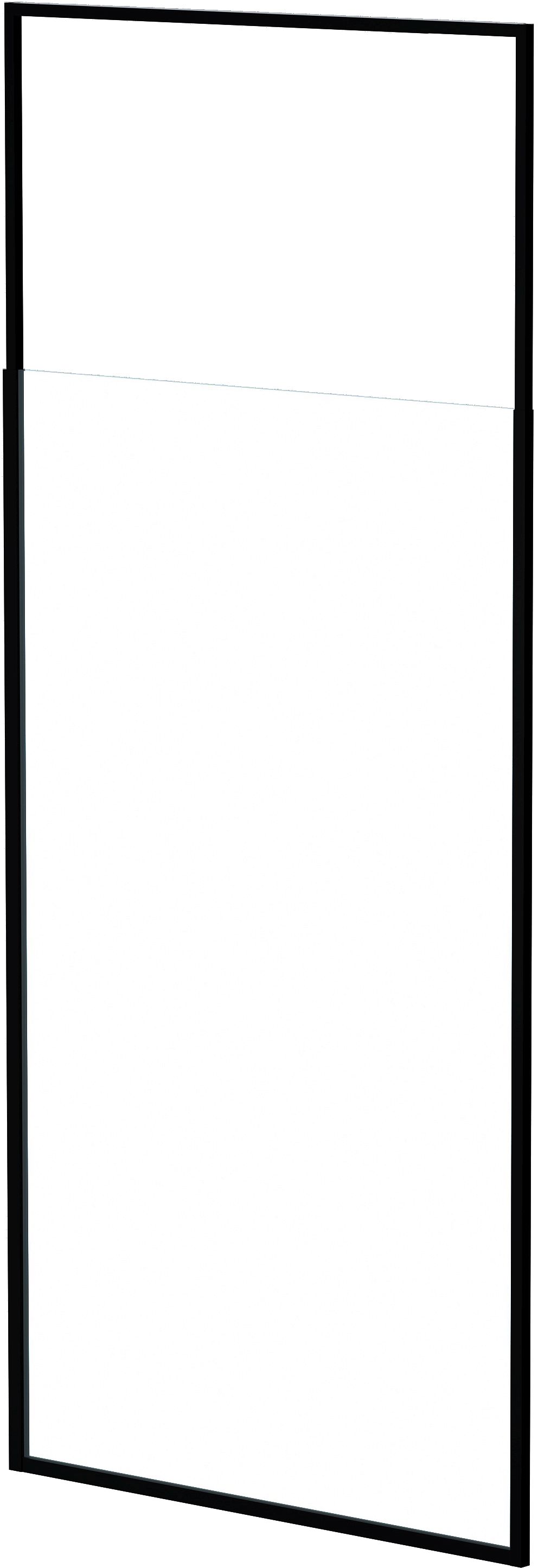 Besco Icon perete cabină de duș walk-in 120 cm negru mat/sticla transparentă IC-120-200C